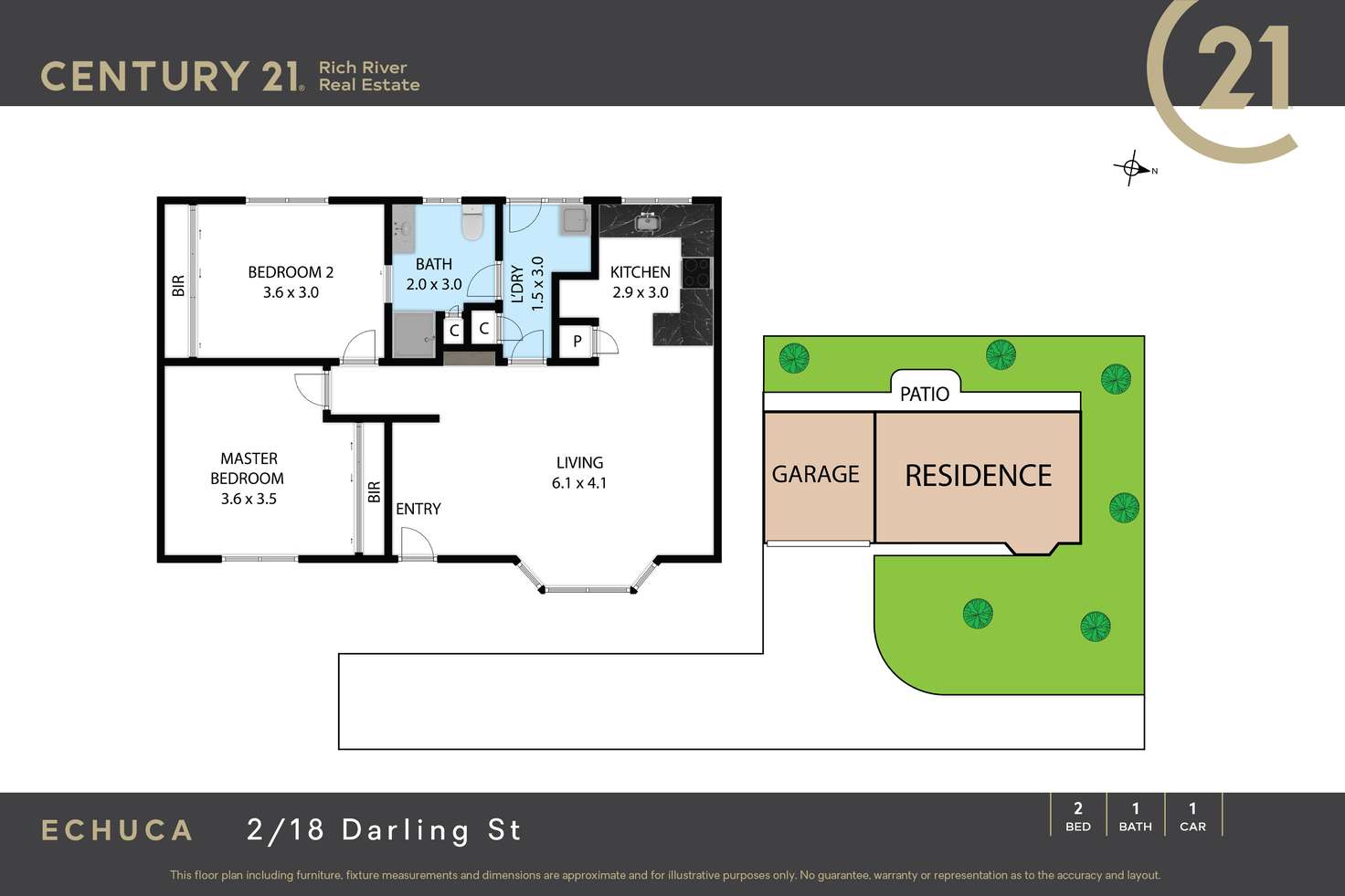 Floorplan of Homely house listing, 2/18 Darling Street, Echuca VIC 3564