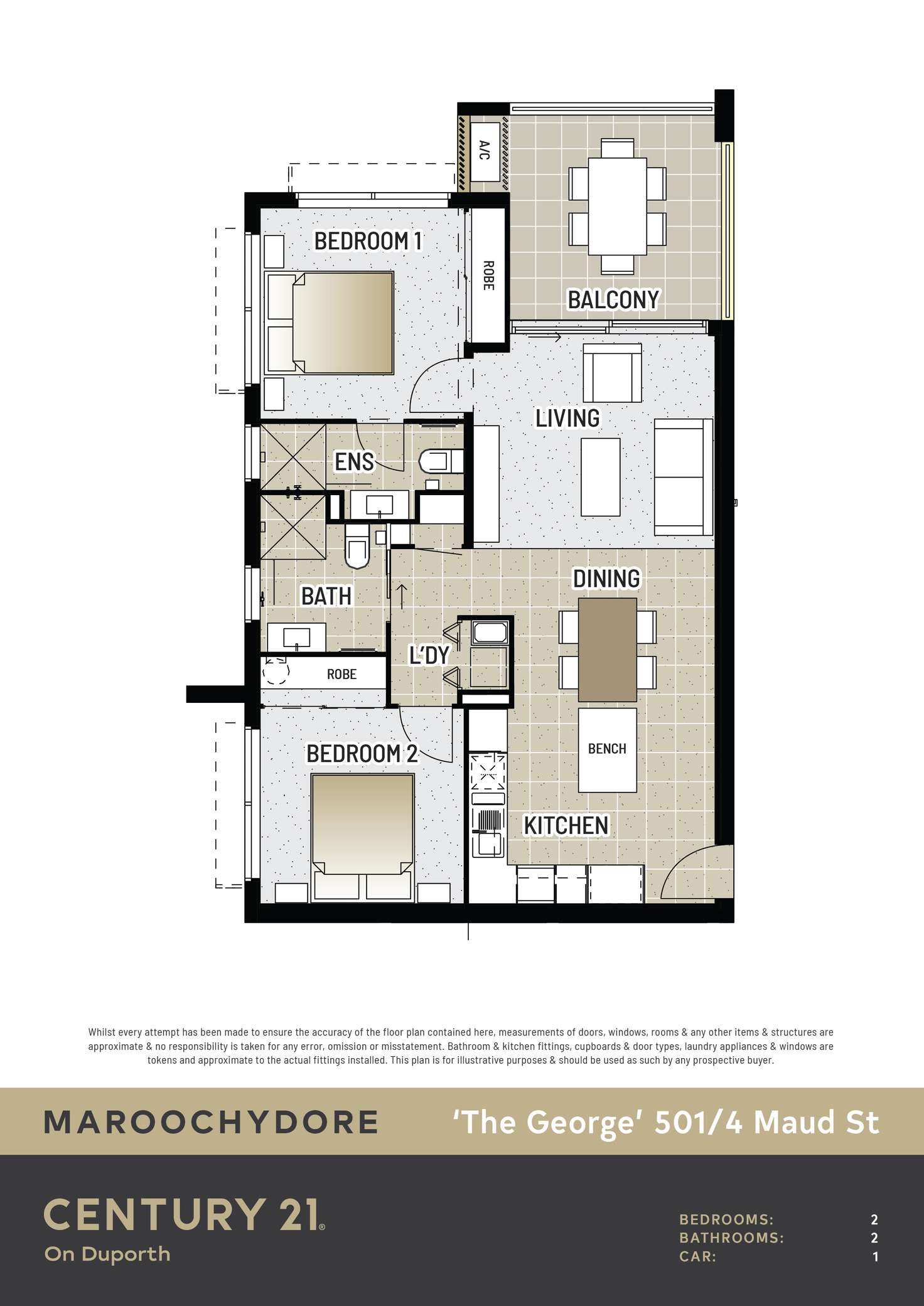 Floorplan of Homely unit listing, 501/4 Maud Street, Maroochydore QLD 4558