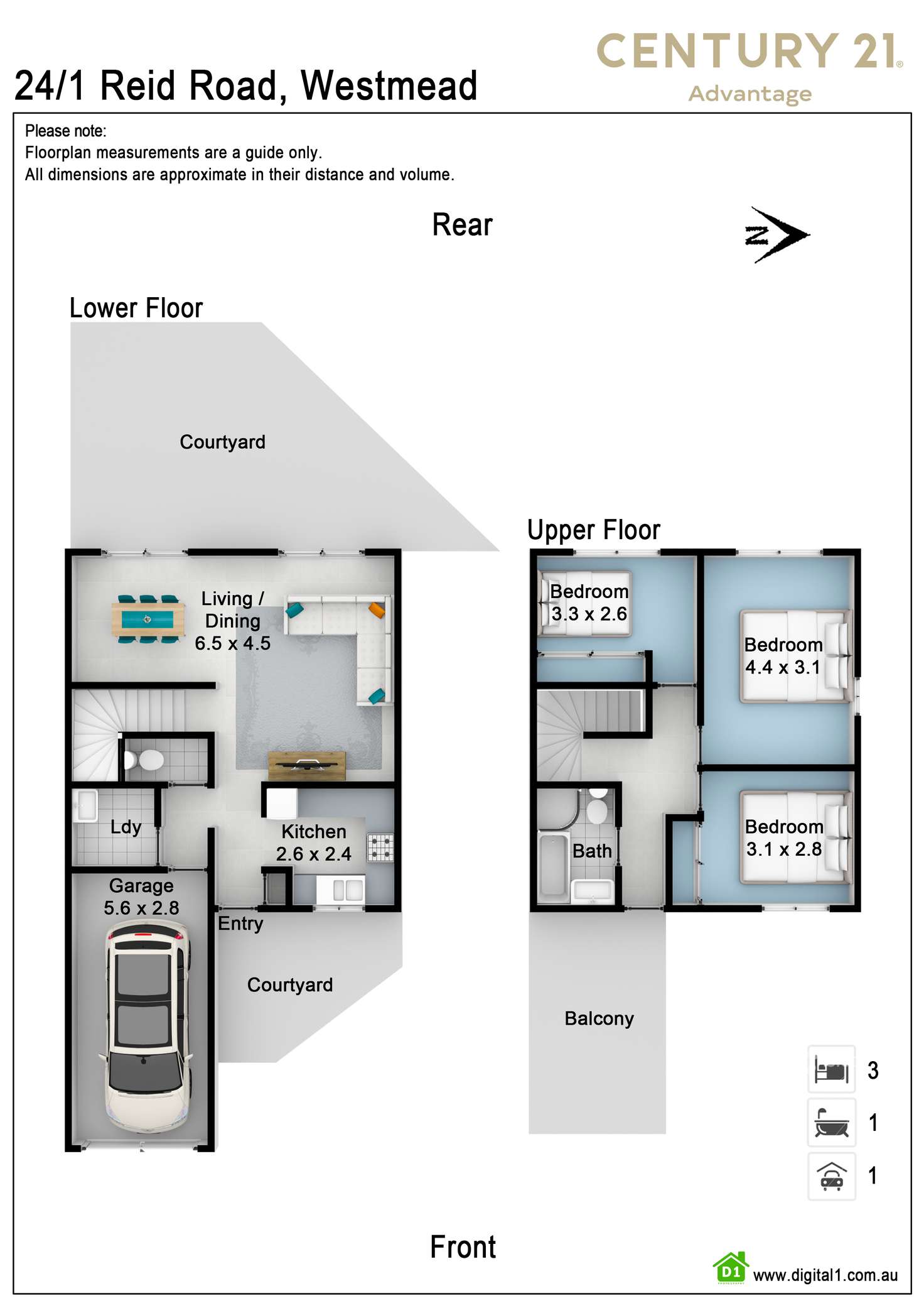 Floorplan of Homely townhouse listing, 24/1 Reid Ave, Westmead NSW 2145