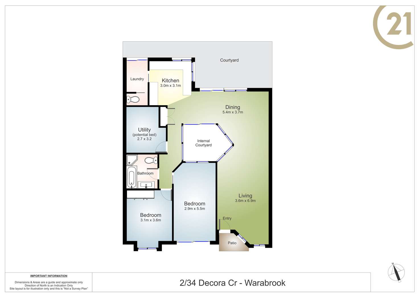 Floorplan of Homely unit listing, 2/34 Decora Crescent, Warabrook NSW 2304