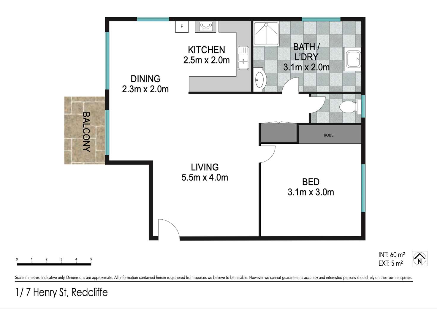 Floorplan of Homely unit listing, 1/7 Henry Street, Redcliffe QLD 4020