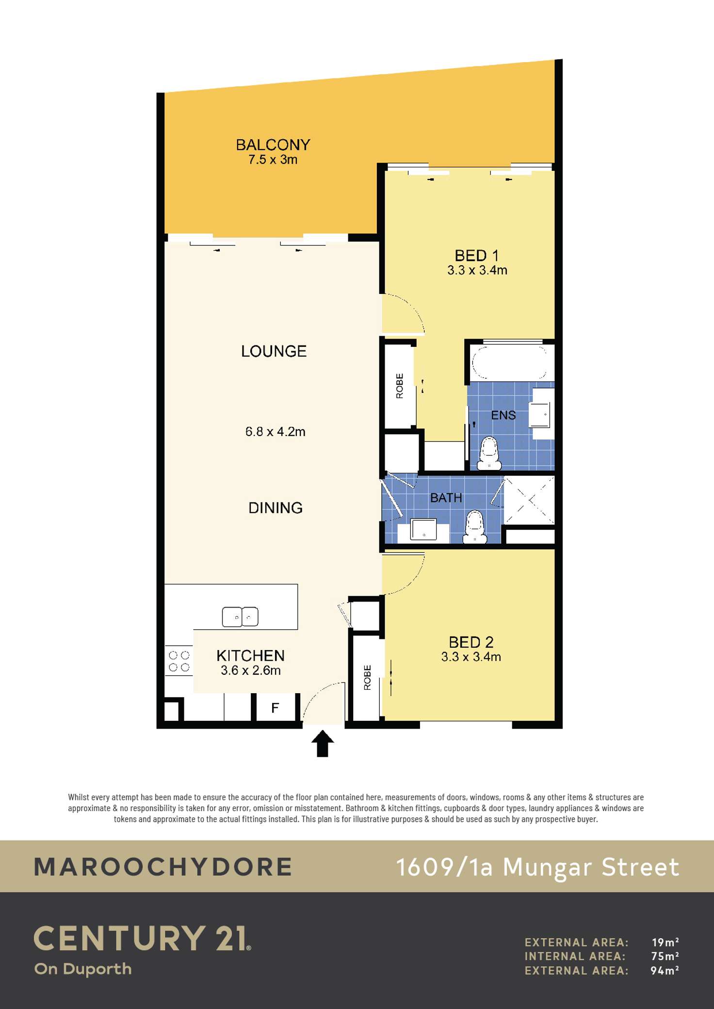 Floorplan of Homely unit listing, 1609/1a Mungar Street, Maroochydore QLD 4558