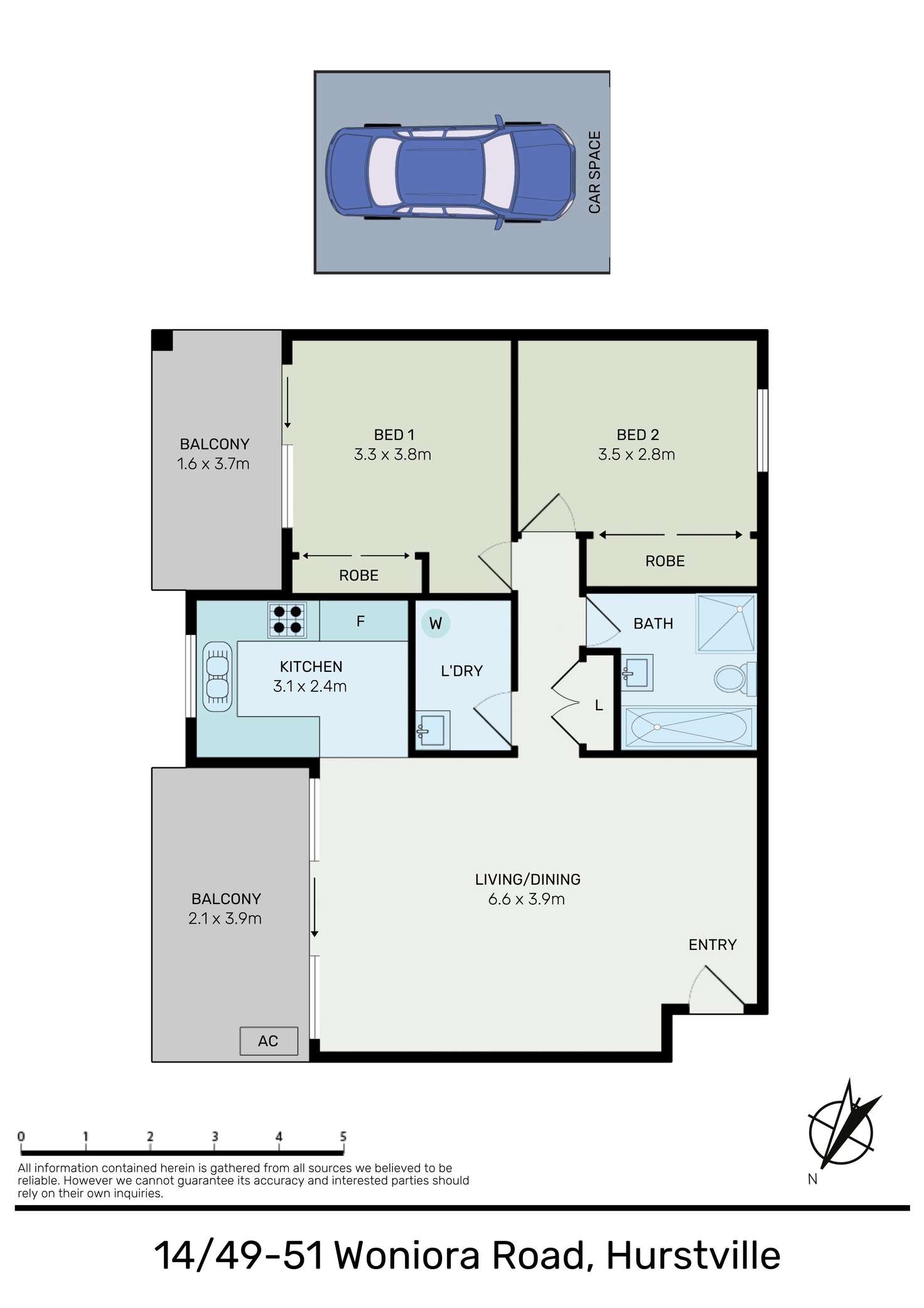 Floorplan of Homely unit listing, 14/49-51 Woniora Road, Hurstville NSW 2220