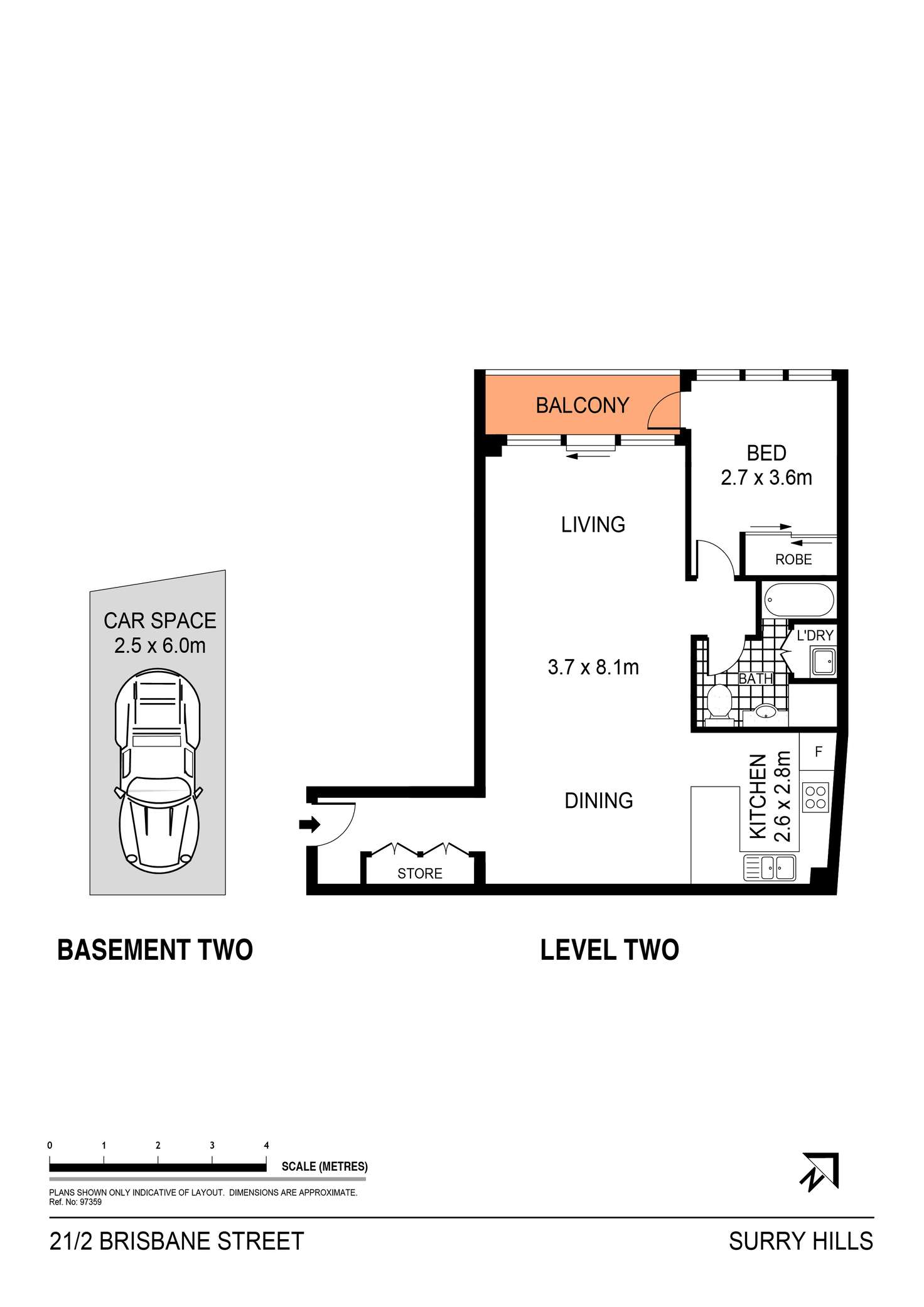 Floorplan of Homely apartment listing, 21/2-8 Brisbane Street, Surry Hills NSW 2010