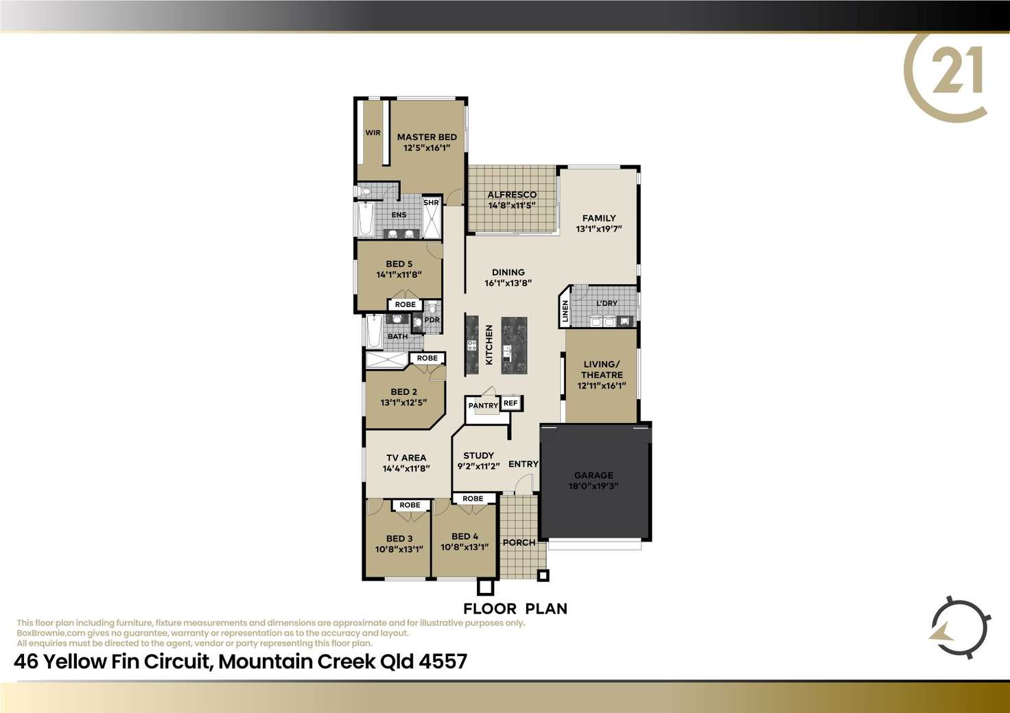 Floorplan of Homely house listing, 46 Yellow Fin Circuit, Mountain Creek QLD 4557