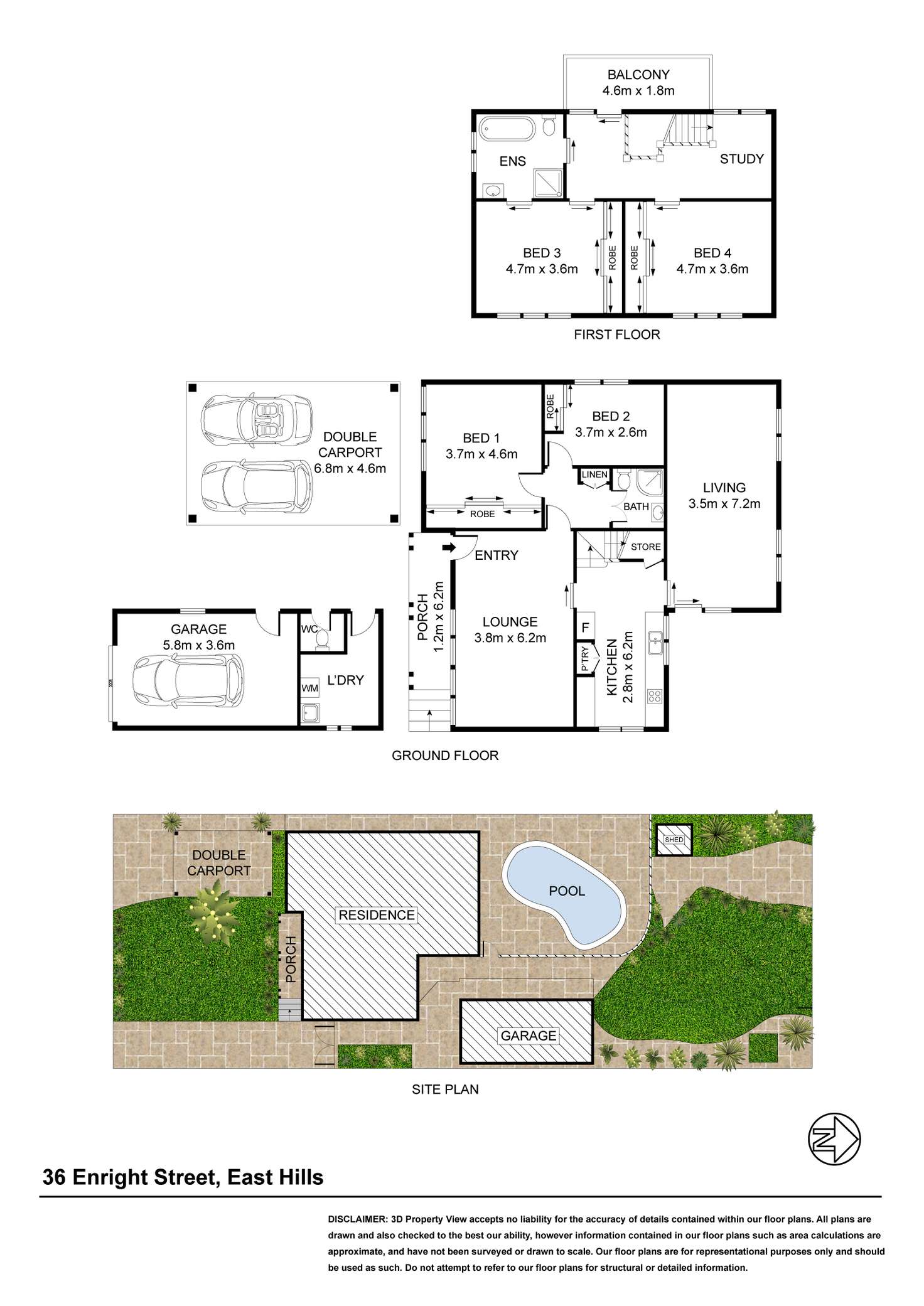 Floorplan of Homely house listing, 36 Enright Street, East Hills NSW 2213