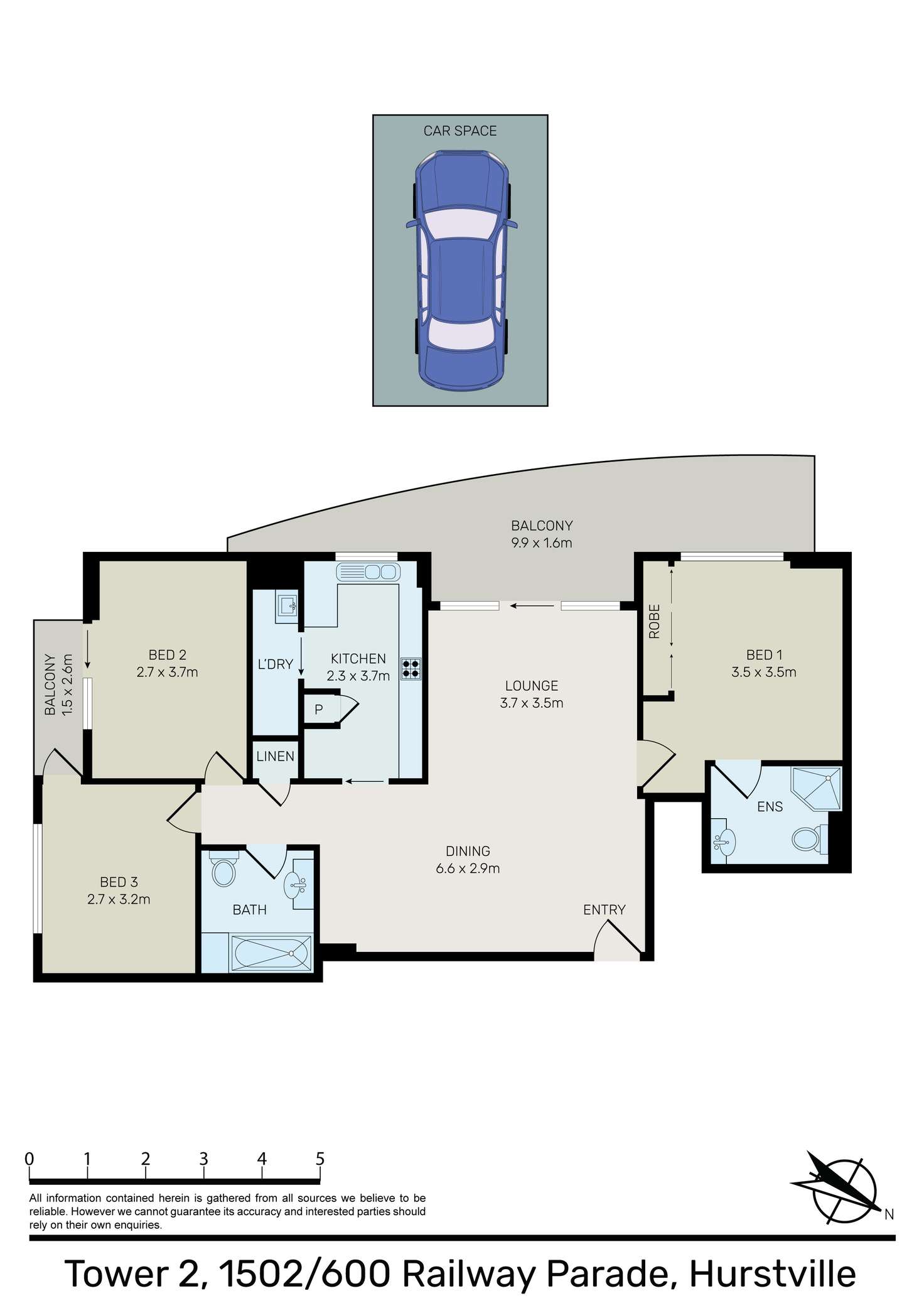 Floorplan of Homely apartment listing, T2 1502/600 Railway Parade, Hurstville NSW 2220