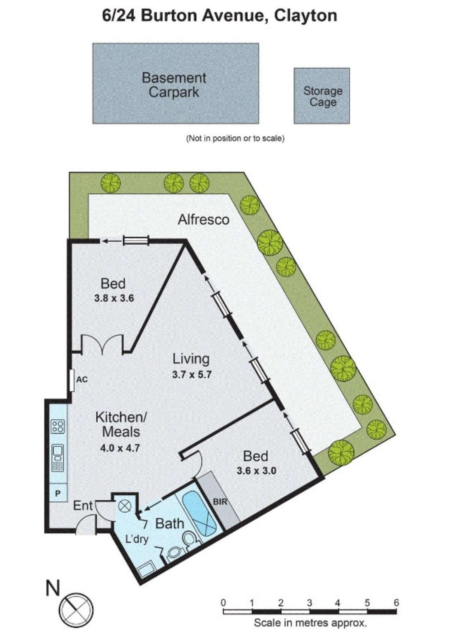Floorplan of Homely apartment listing, 6/24 Burton Avenue, Clayton VIC 3168