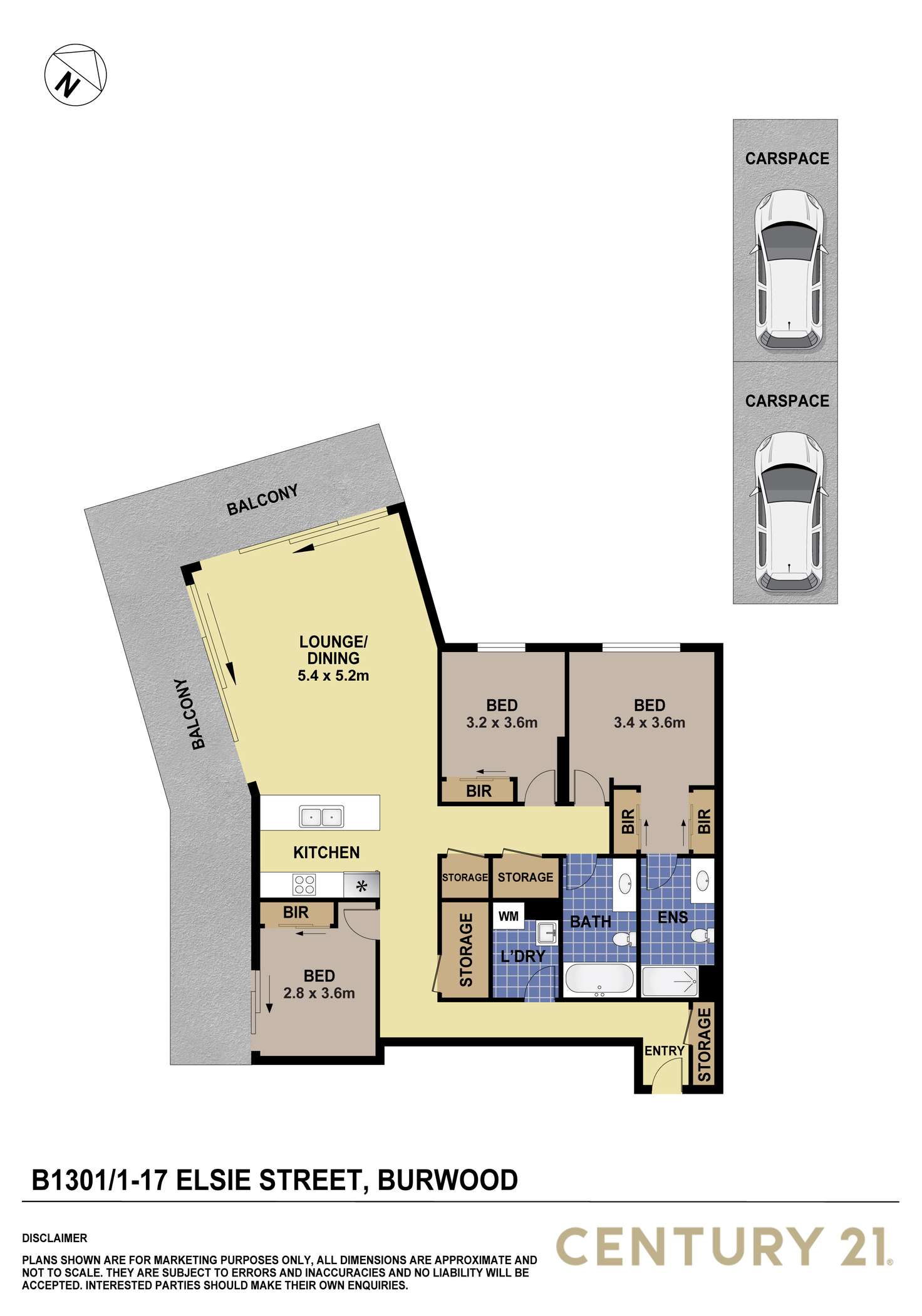 Floorplan of Homely apartment listing, B1301/1-17 Elsie Street, Burwood NSW 2134