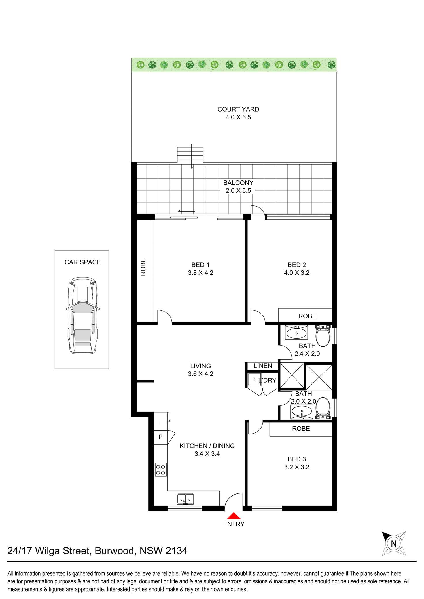 Floorplan of Homely apartment listing, 24/17 Wilga Street, Burwood NSW 2134