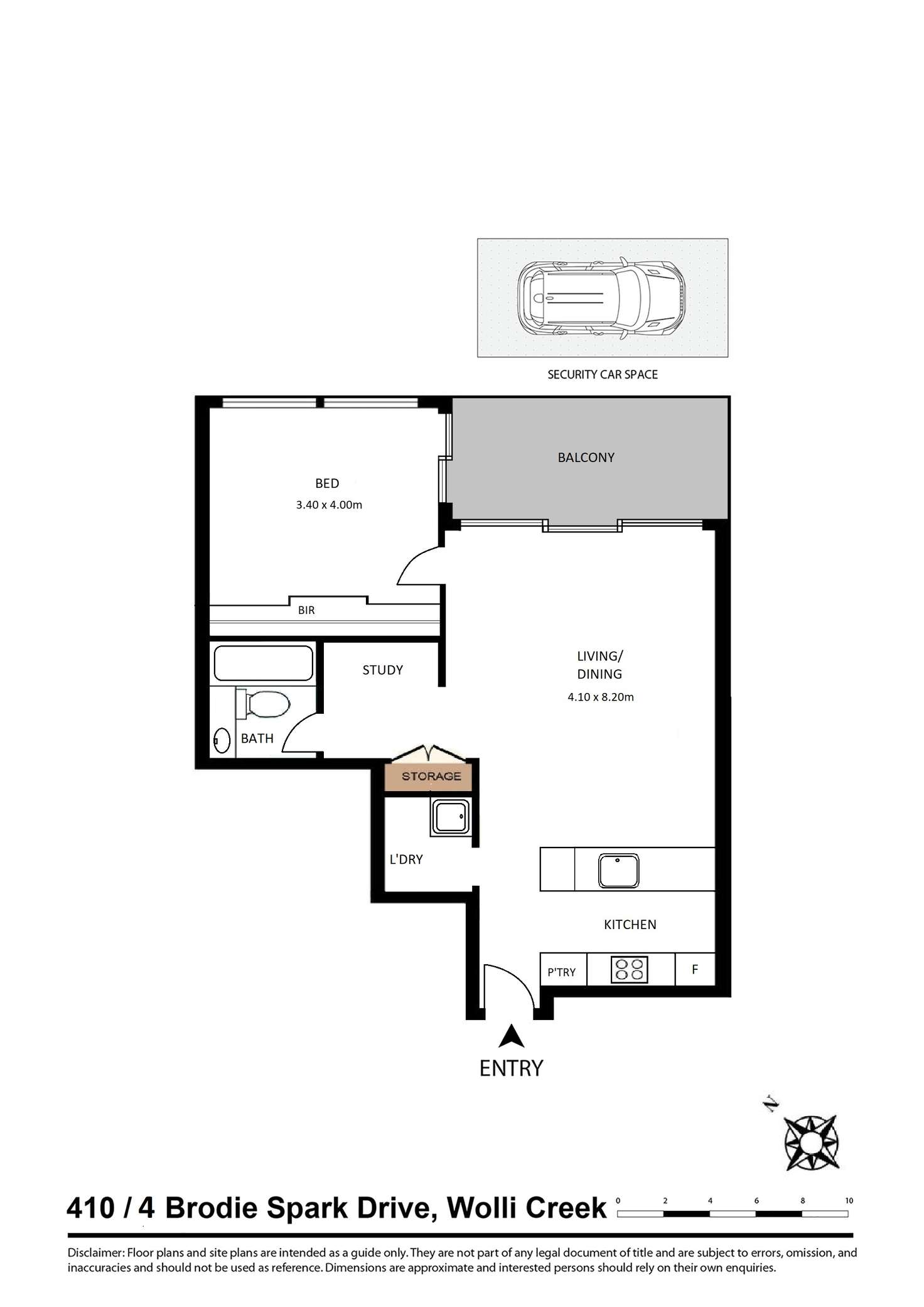 Floorplan of Homely apartment listing, 410/4 Brodie Spark Drive, Wolli Creek NSW 2205