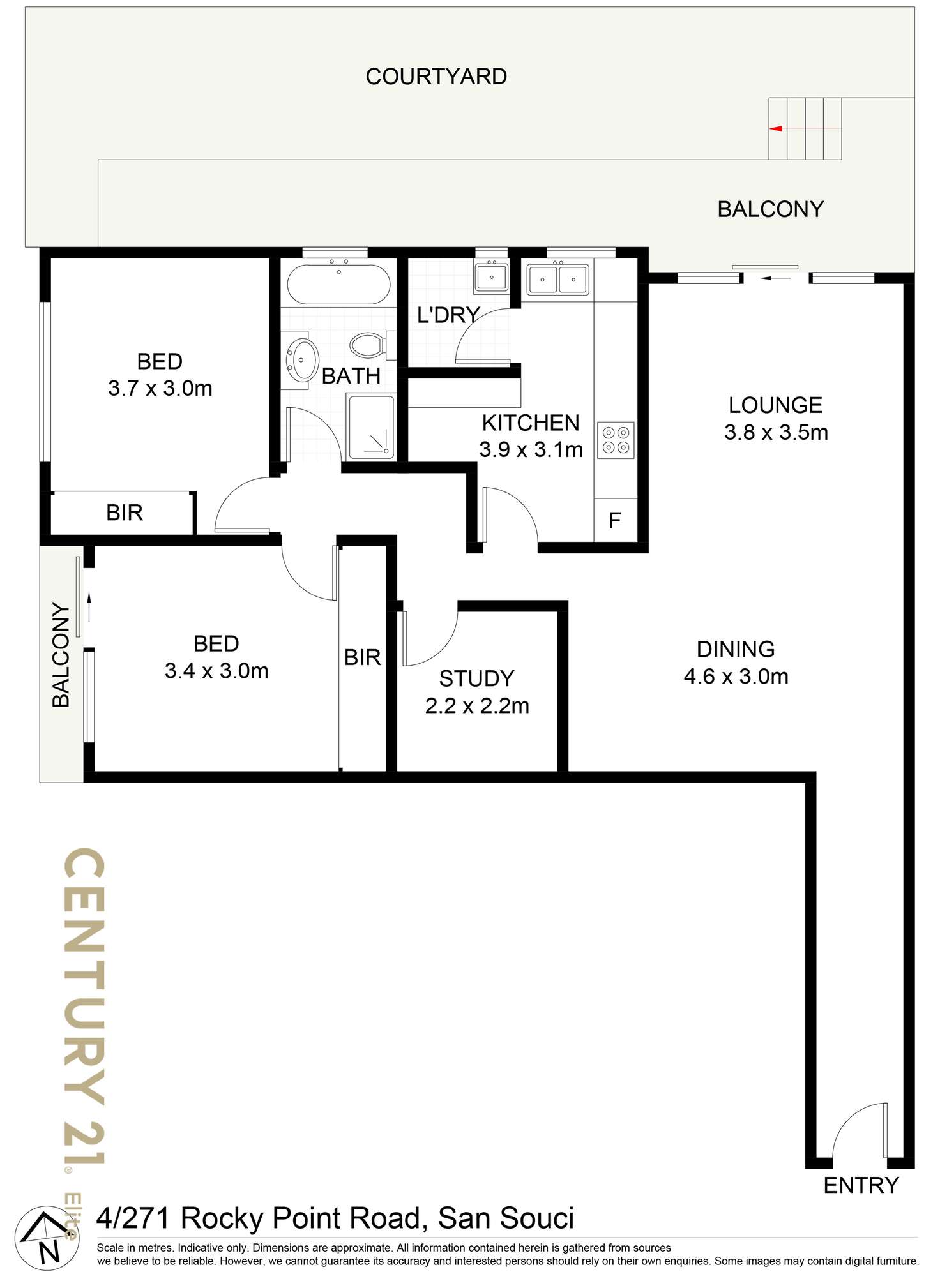 Floorplan of Homely apartment listing, 4/271 Rocky Point Road, Sans Souci NSW 2219