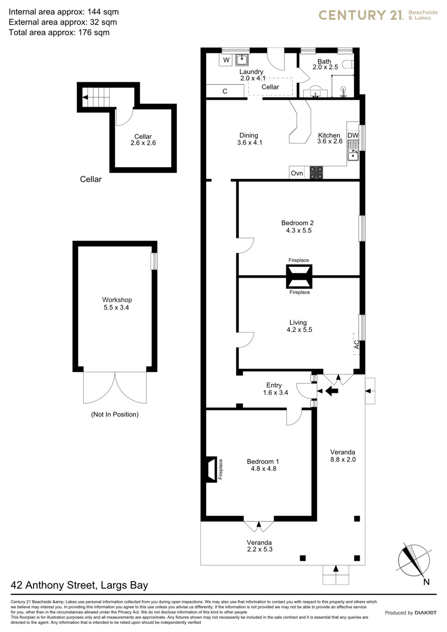 Floorplan of Homely house listing, 42 Anthony Street, Largs Bay SA 5016