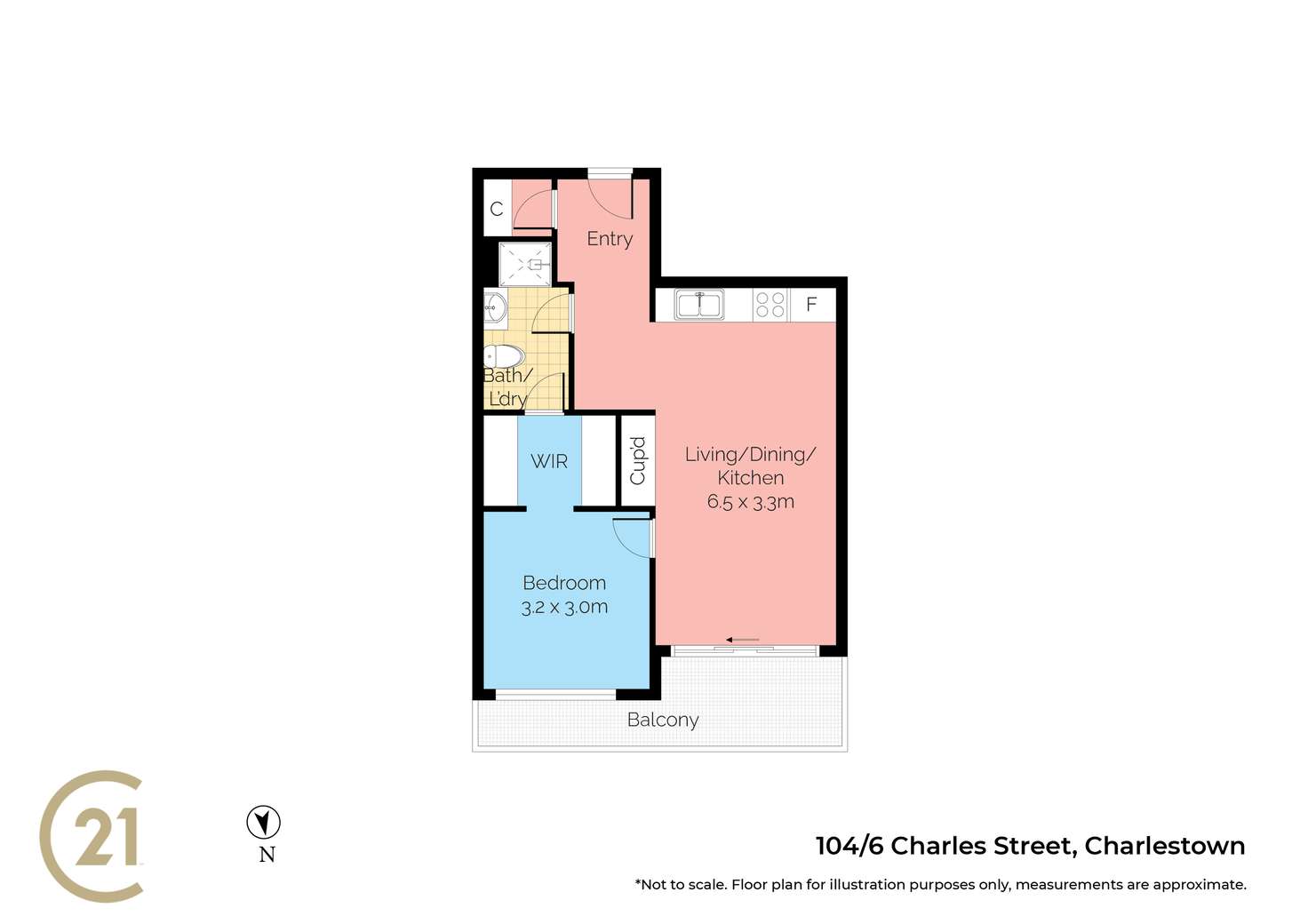 Floorplan of Homely apartment listing, 104/6 Charles Street, Charlestown NSW 2290