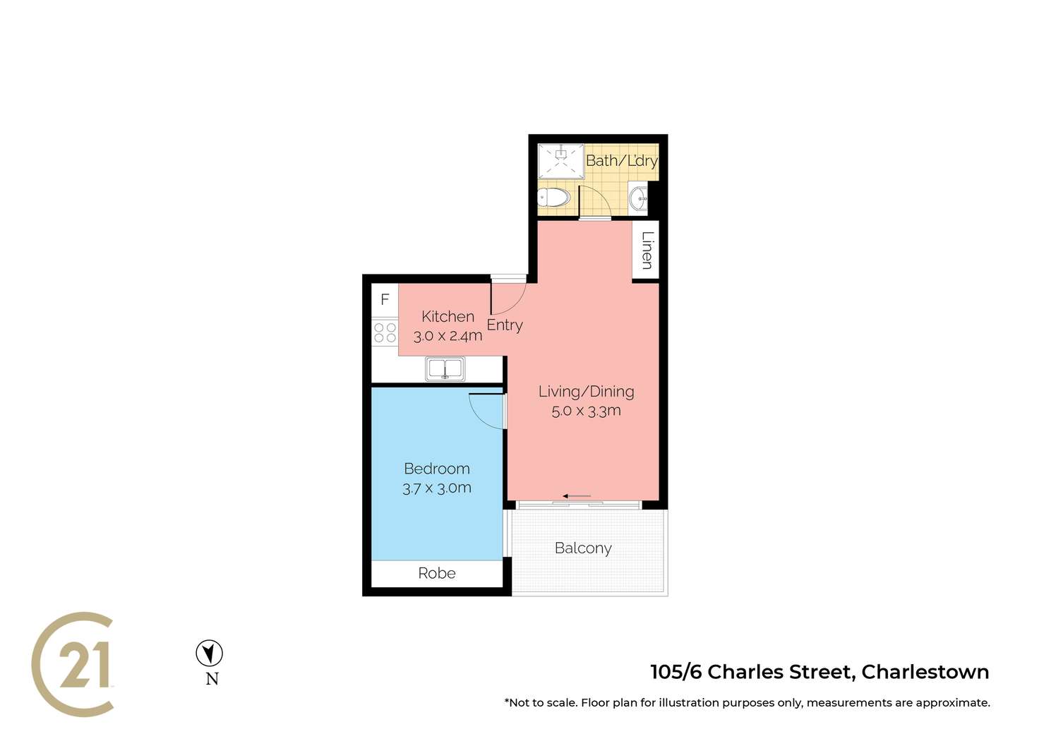 Floorplan of Homely apartment listing, 105/6 Charles Street, Charlestown NSW 2290
