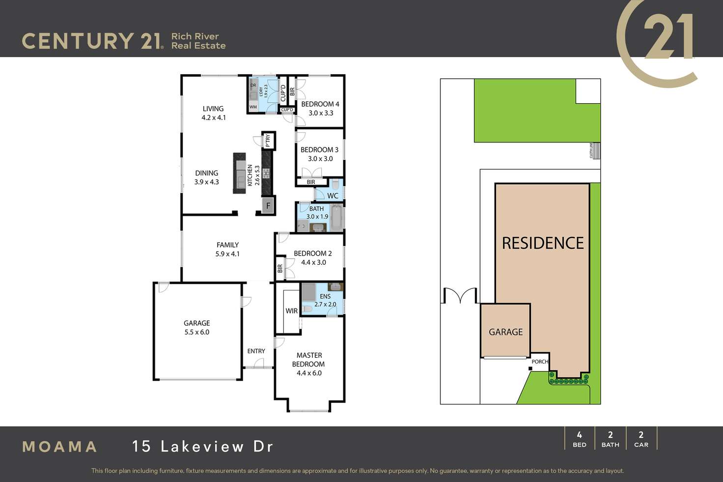 Floorplan of Homely house listing, 15 Lakeview Drive, Moama NSW 2731