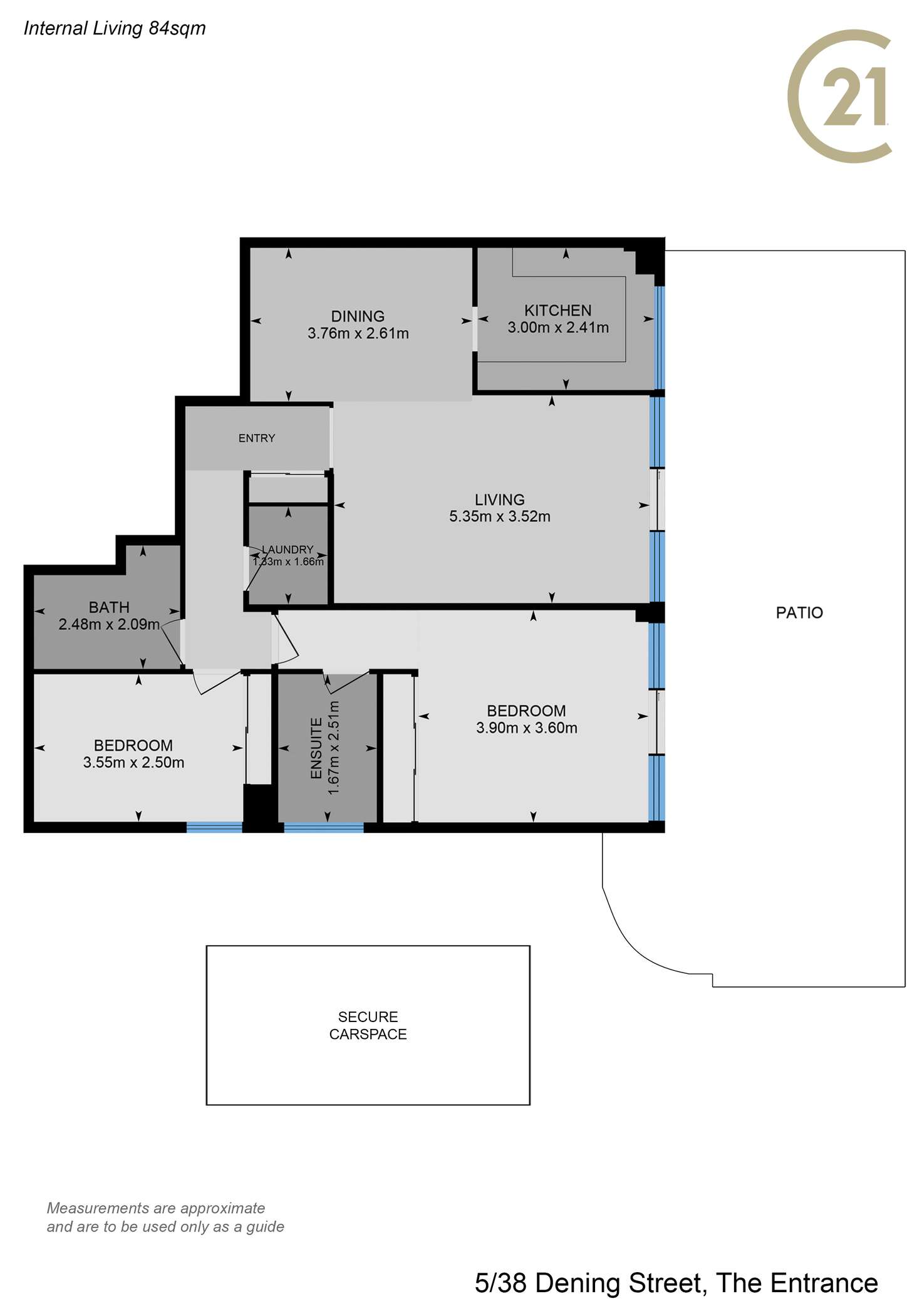 Floorplan of Homely unit listing, 5/38-44 Dening Street, The Entrance NSW 2261