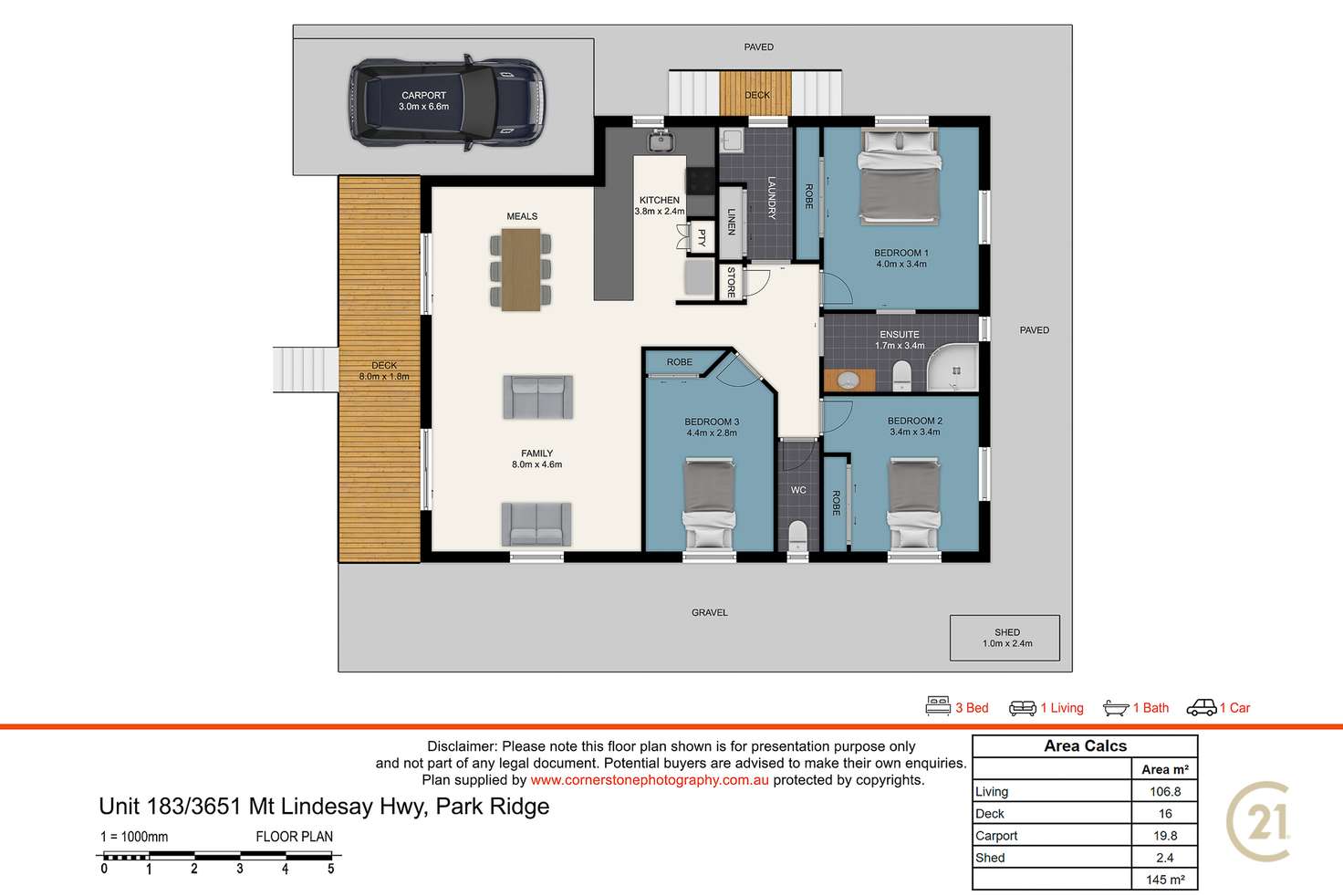 Floorplan of Homely retirement listing, 183 / 3651 Mount Lindesay Highway, Park Ridge QLD 4125