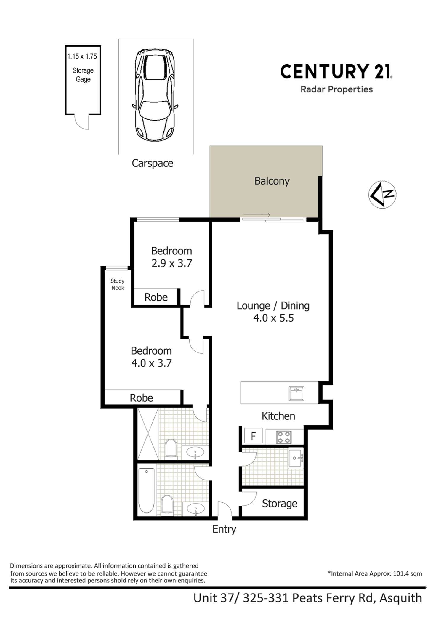 Floorplan of Homely apartment listing, 37/325-331 Peats Ferry Road, Asquith NSW 2077