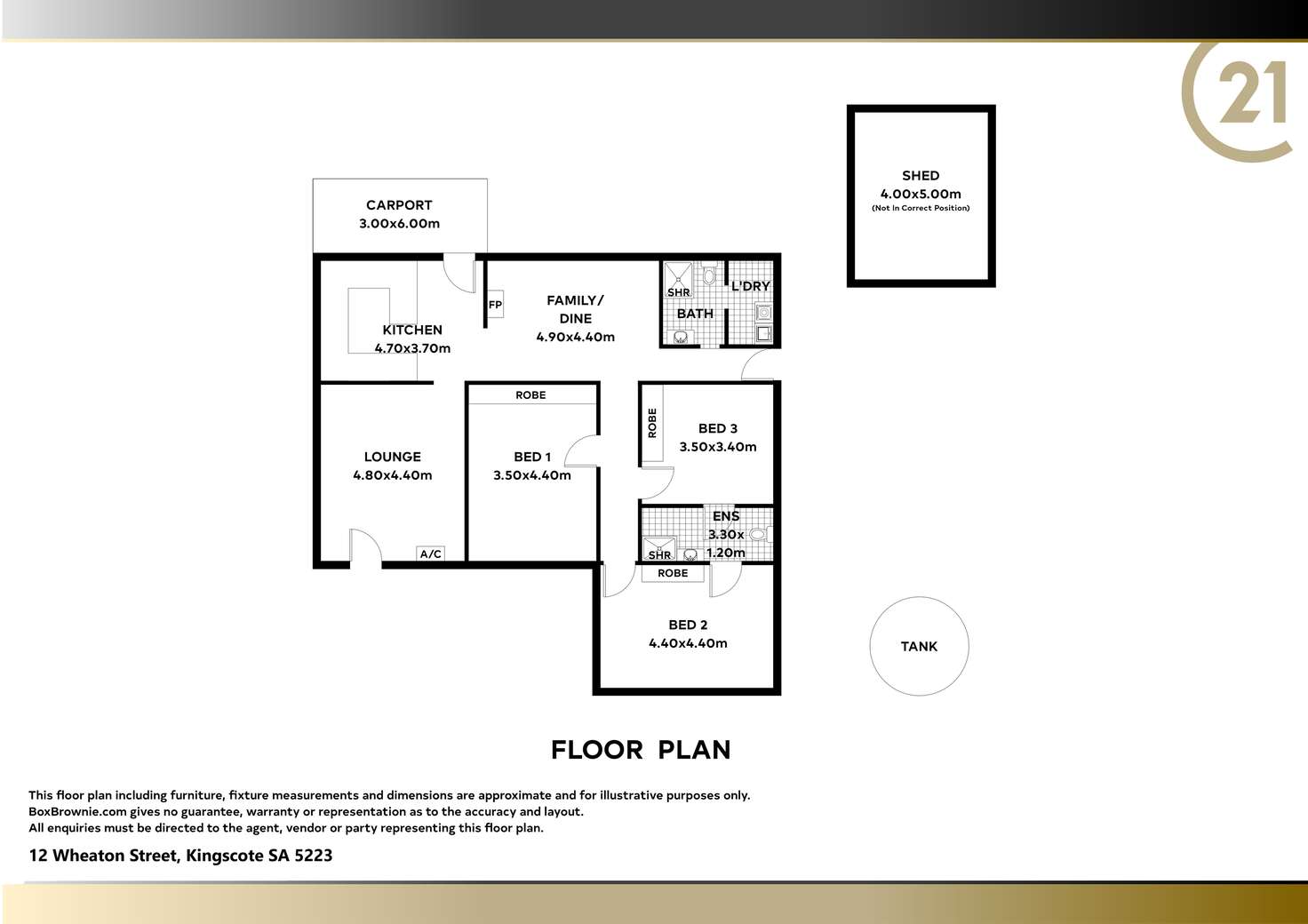 Floorplan of Homely house listing, 12 Wheaton Street, Kingscote SA 5223