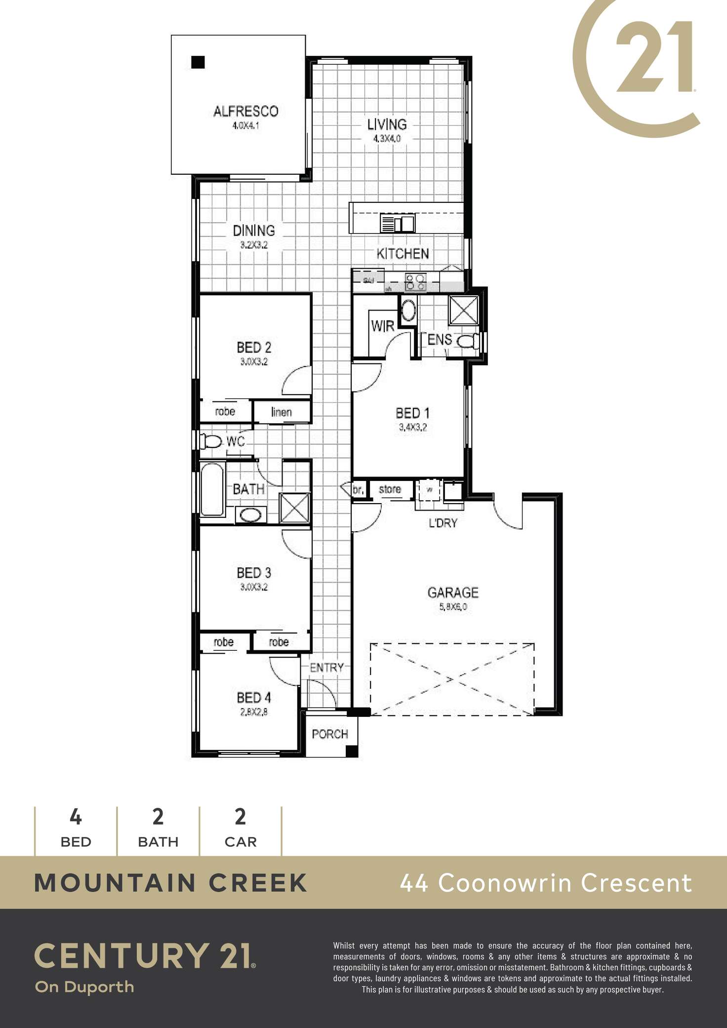 Floorplan of Homely house listing, 44 Coonoowrin Crescent, Mountain Creek QLD 4557