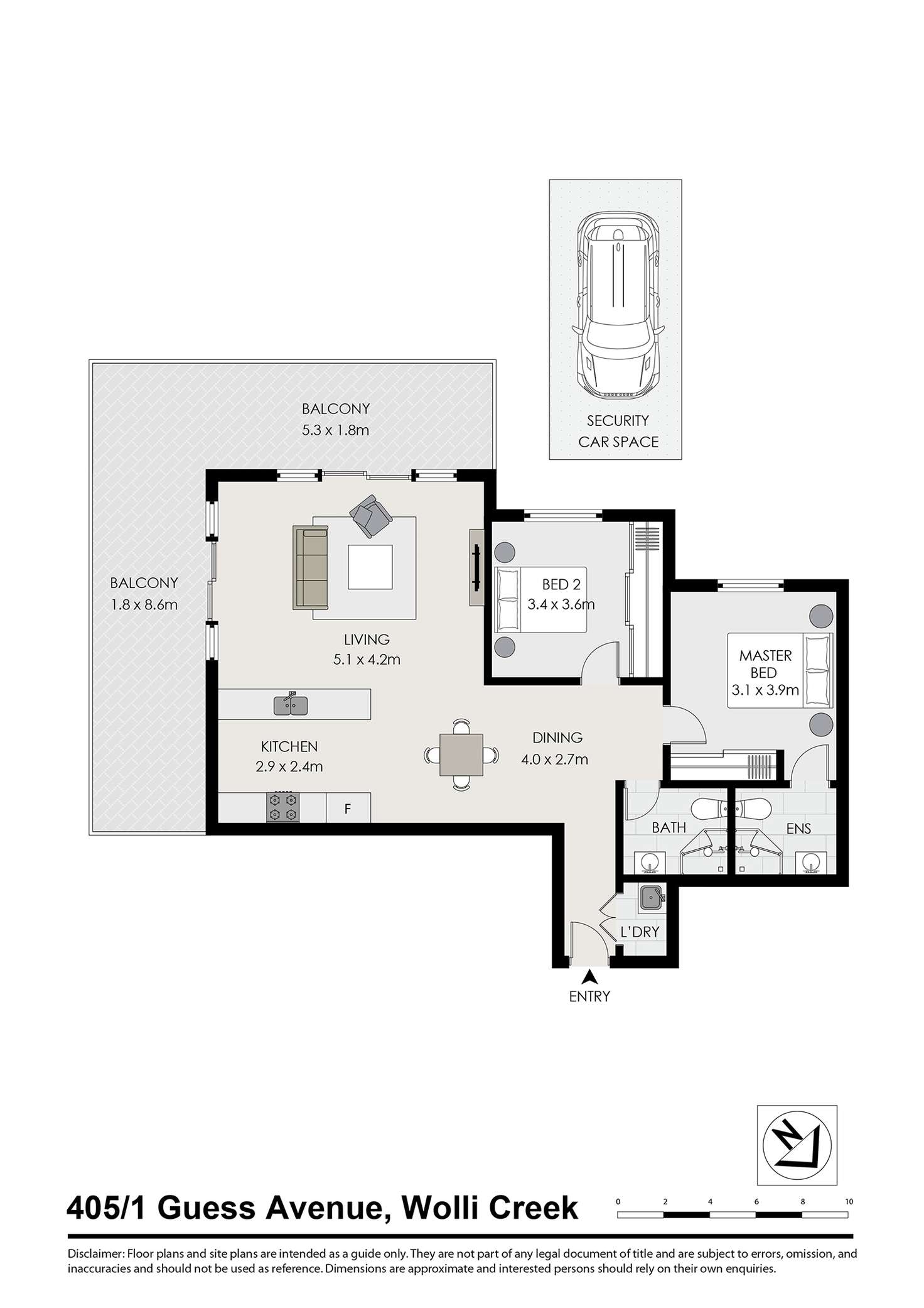 Floorplan of Homely apartment listing, 405/1 Guess Avenue, Wolli Creek NSW 2205