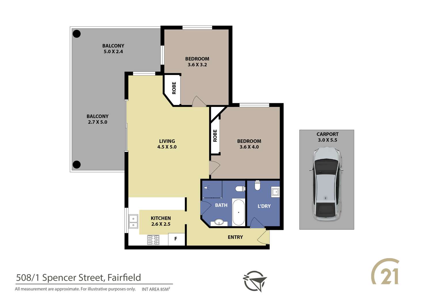 Floorplan of Homely unit listing, 508/1 Spencer Street, Fairfield NSW 2165