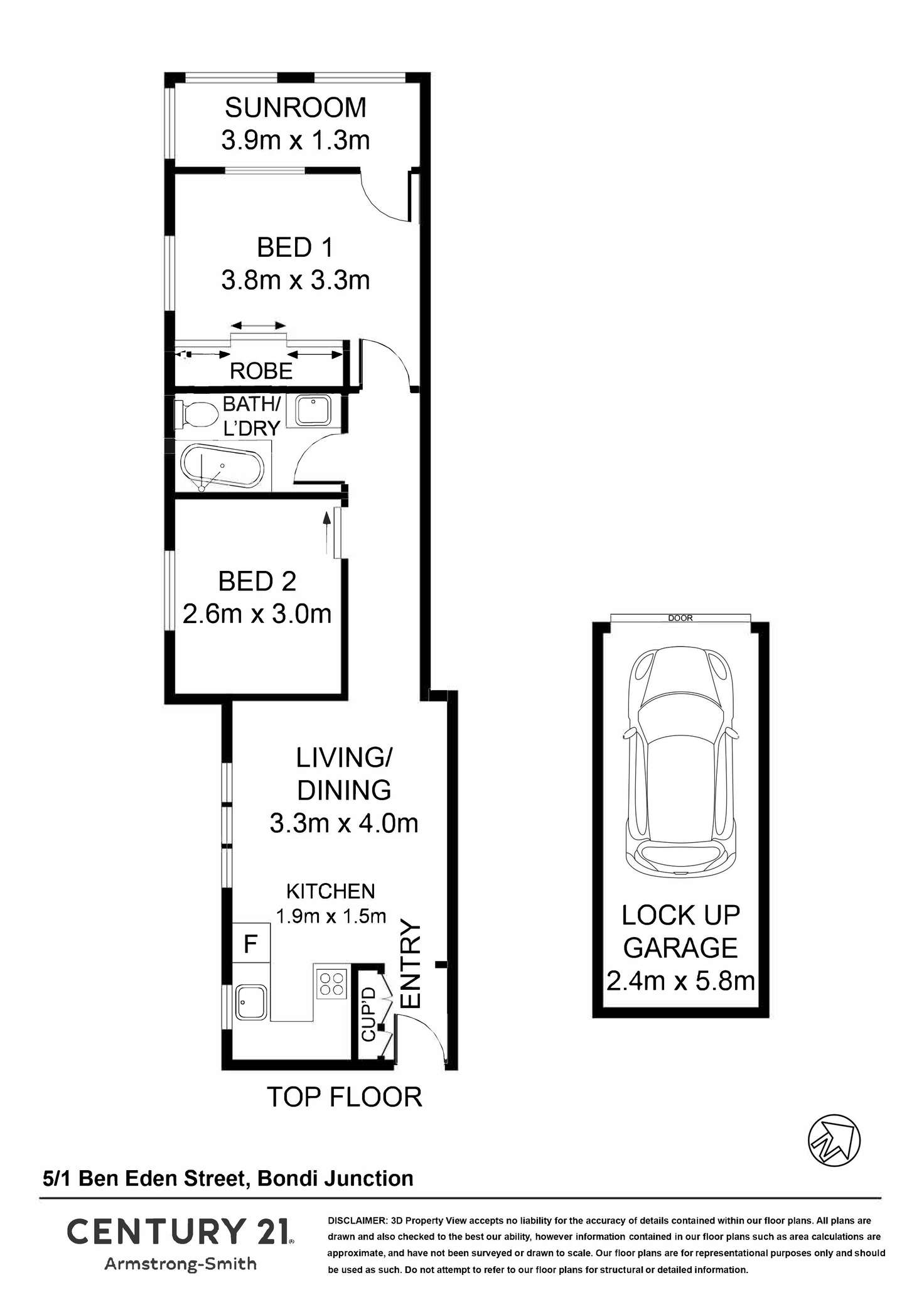 Floorplan of Homely apartment listing, 5/1 Ben Eden Street, Bondi Junction NSW 2022