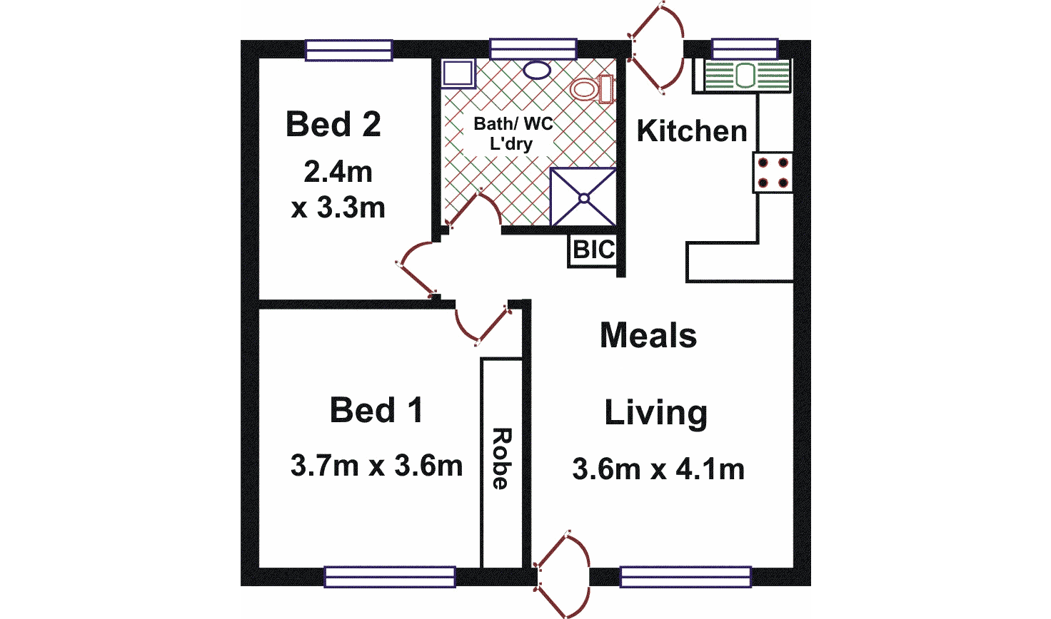Floorplan of Homely unit listing, 2/51 Thurles Street, St Marys SA 5042