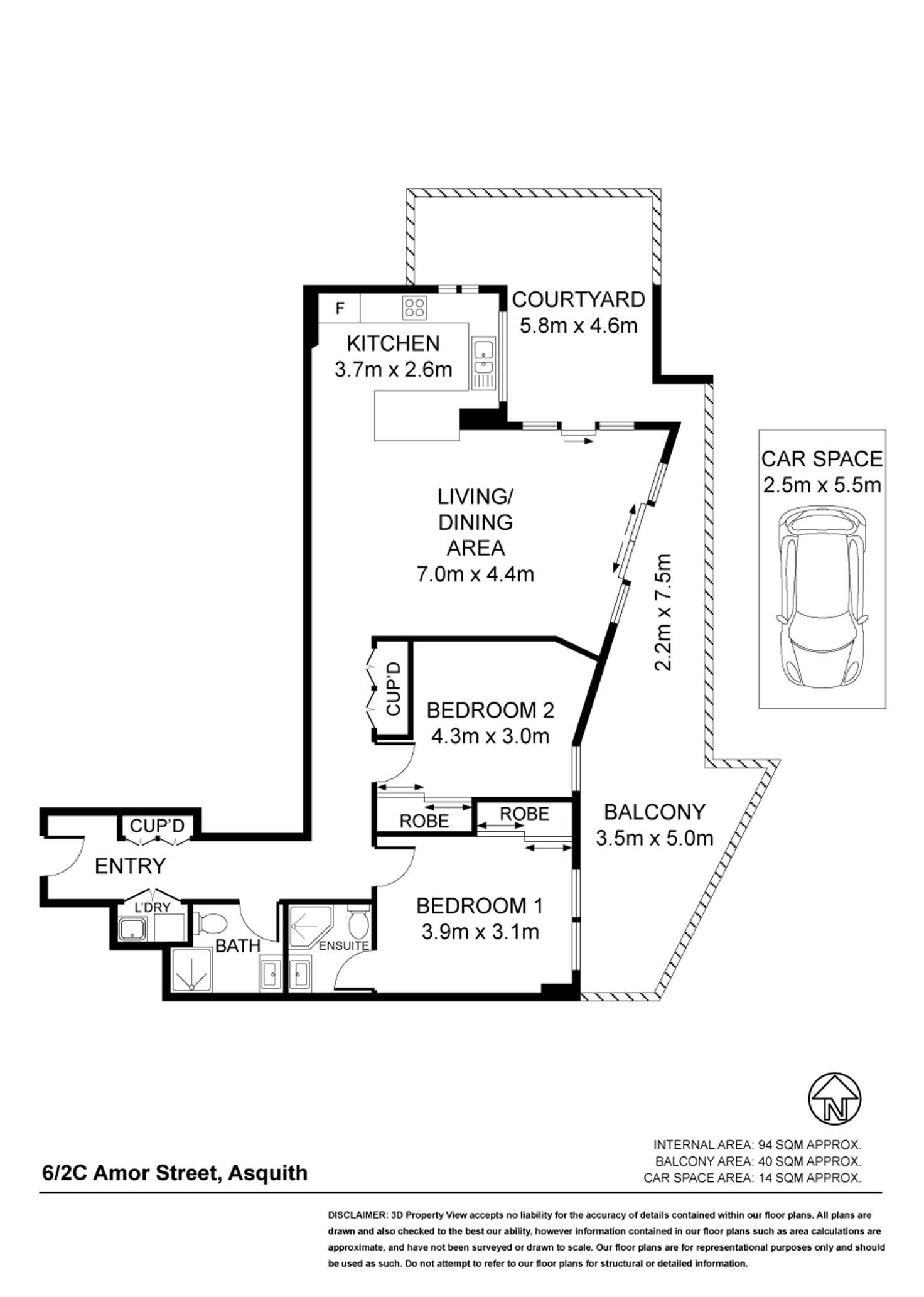 Floorplan of Homely apartment listing, 6/2c Amor Street, Asquith NSW 2077