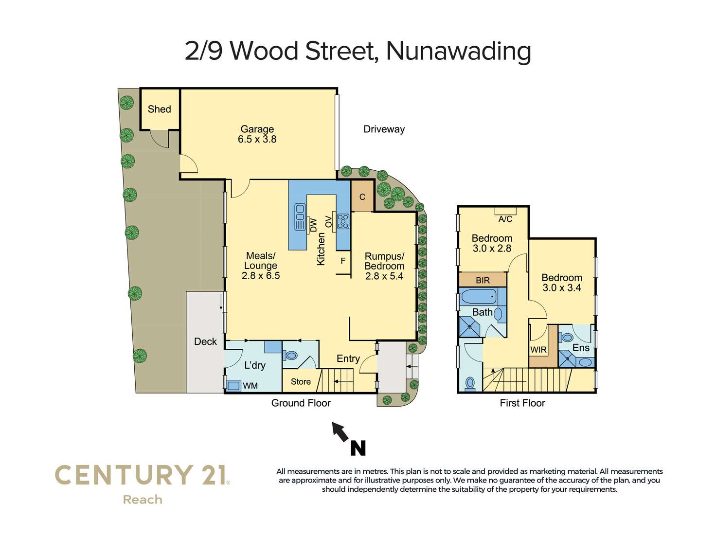 Floorplan of Homely townhouse listing, 2/9 Wood Street, Nunawading VIC 3131
