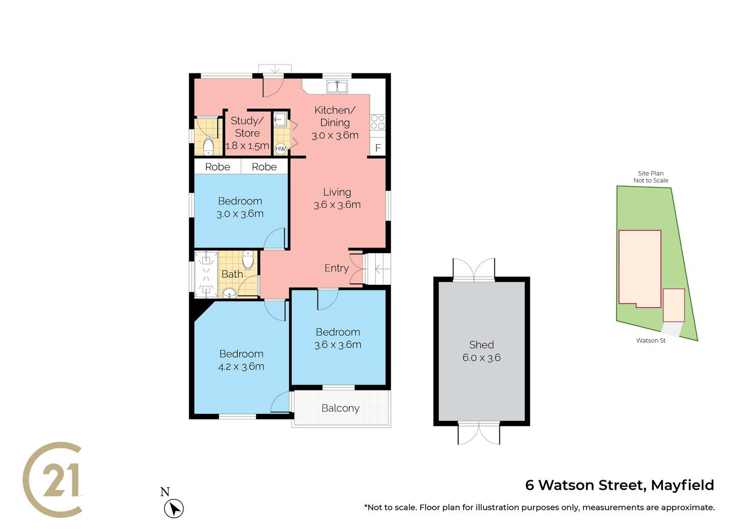 Floorplan of Homely house listing, 6 Watson Street, Mayfield NSW 2304