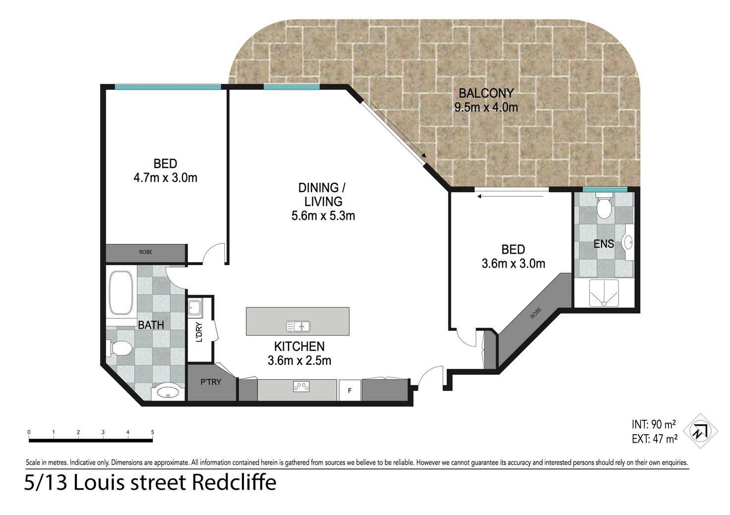 Floorplan of Homely unit listing, 5/13 Louis Street, Redcliffe QLD 4020