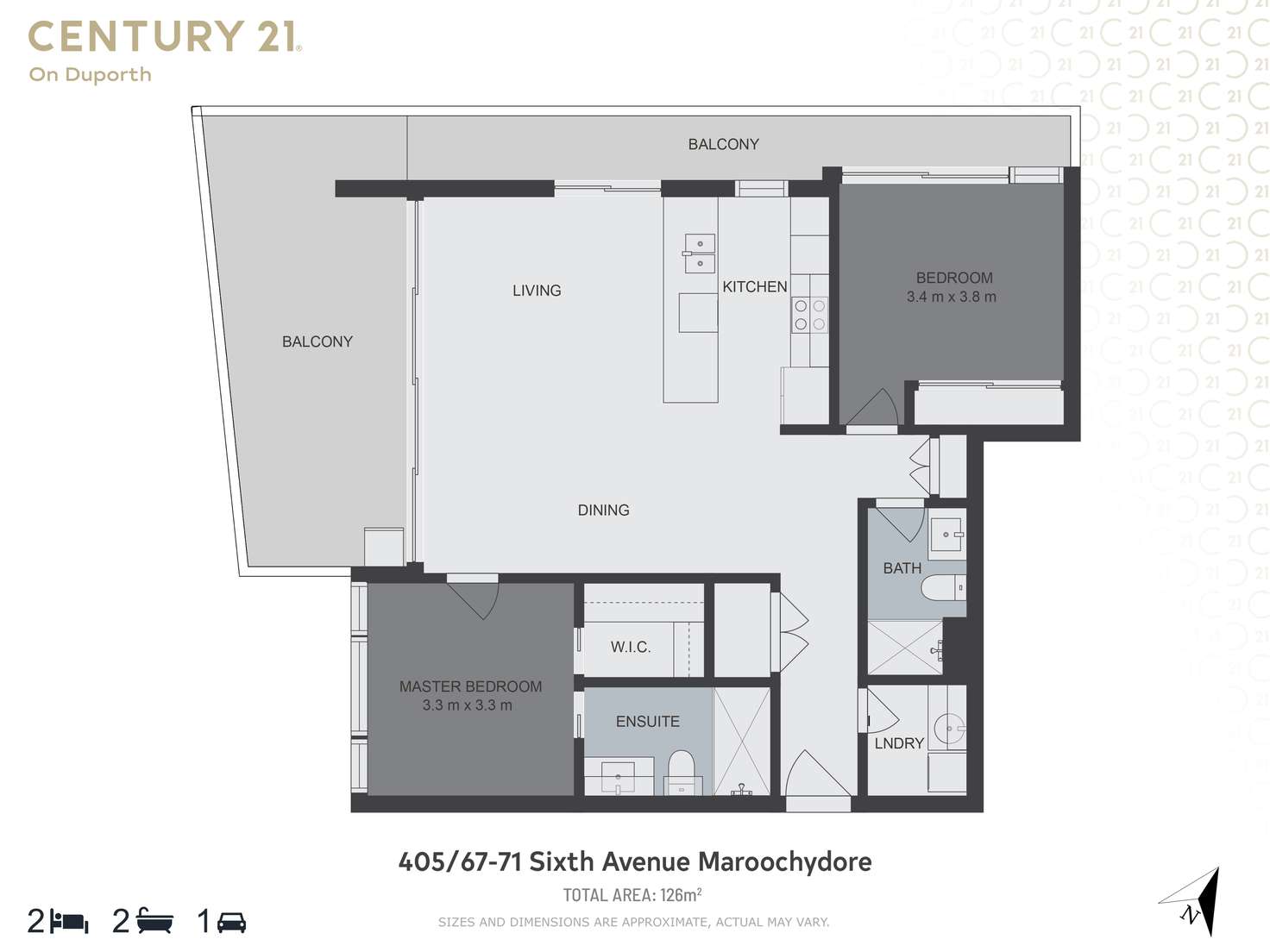 Floorplan of Homely unit listing, 405/67-71 Sixth Avenue, Maroochydore QLD 4558