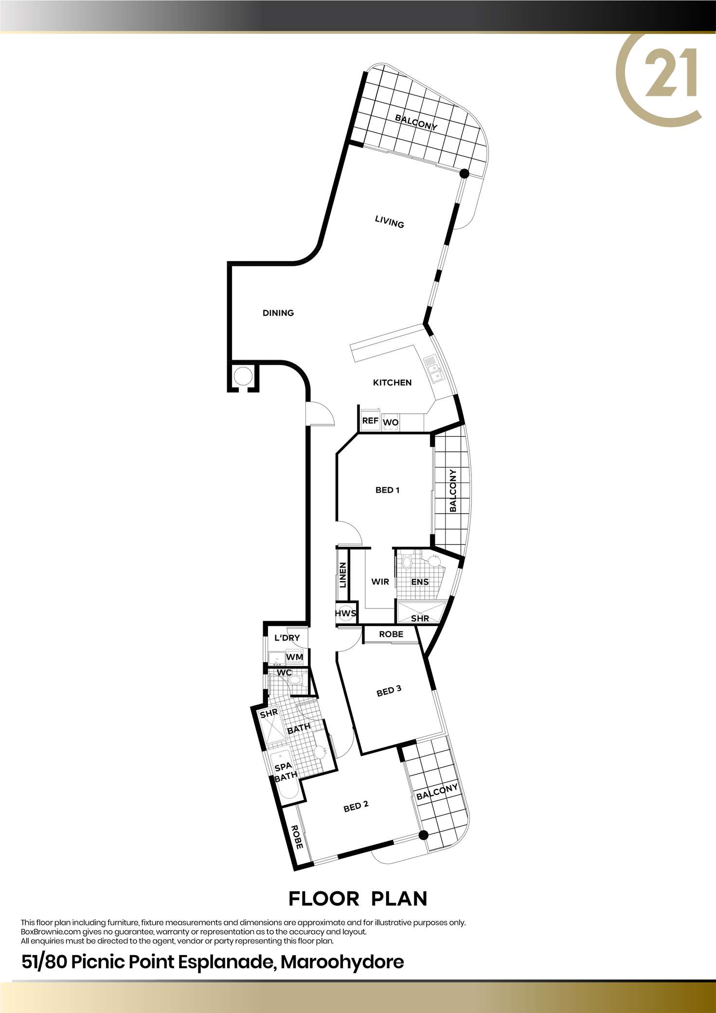 Floorplan of Homely unit listing, 51/80 Picnic Point Esplanade, Maroochydore QLD 4558