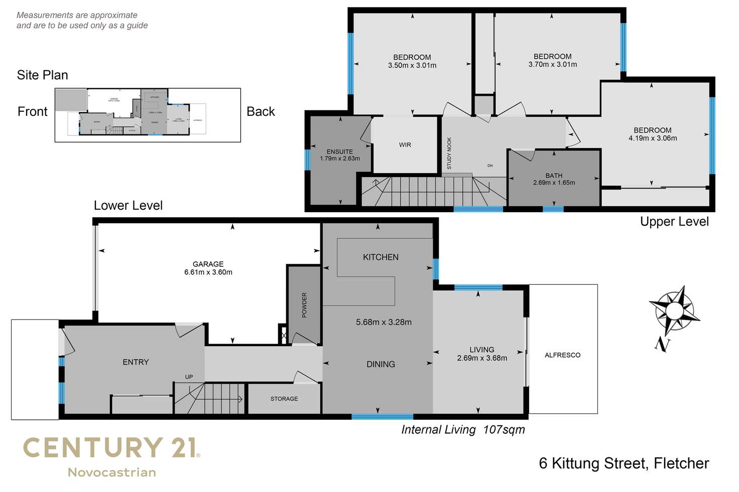 Floorplan of Homely semiDetached listing, 6a Kittung Street, Fletcher NSW 2287