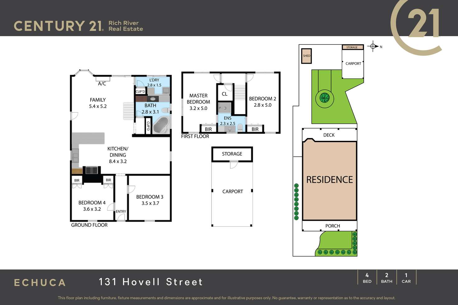 Floorplan of Homely house listing, 131 Hovell Street, Echuca VIC 3564