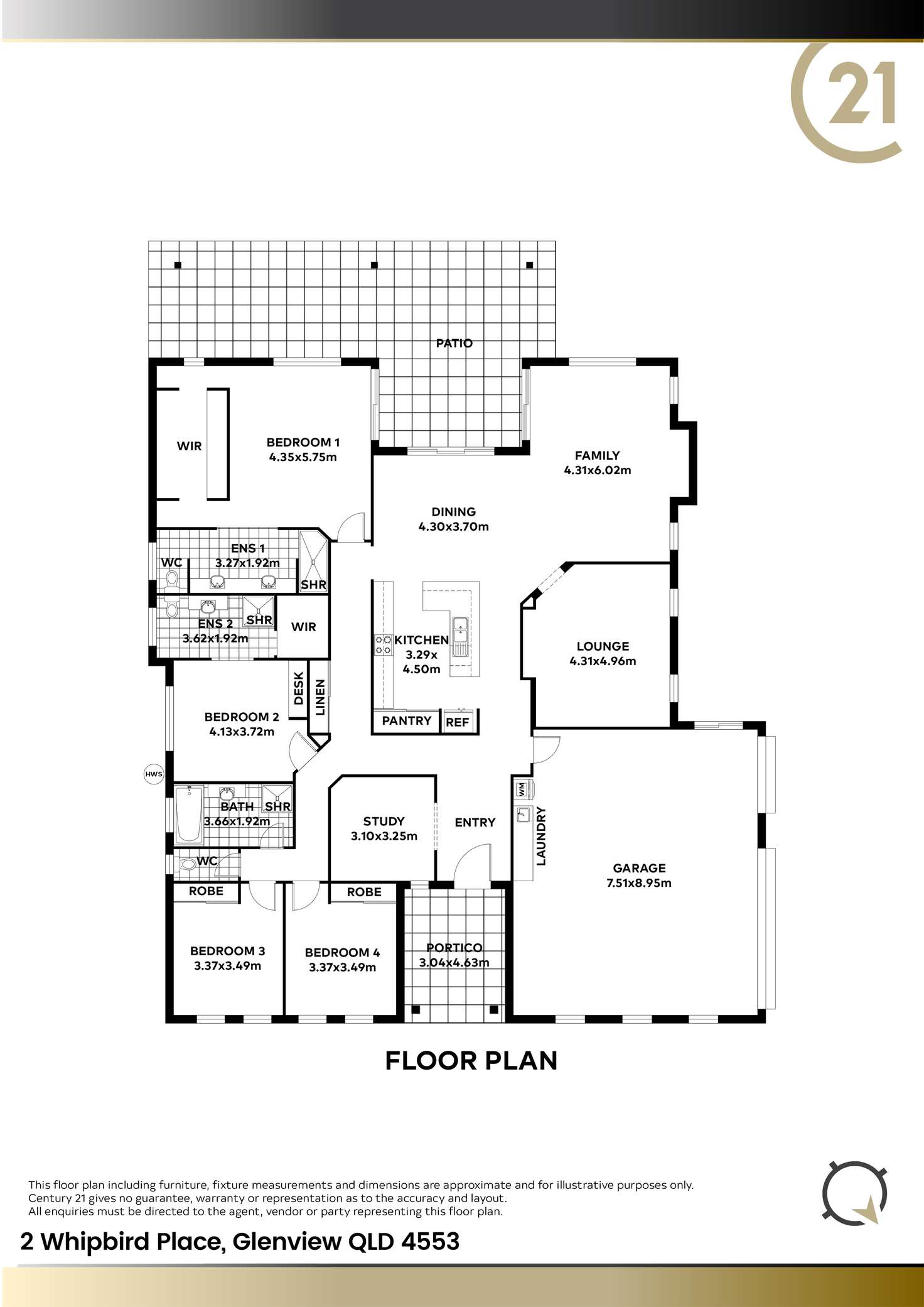 Floorplan of Homely house listing, 2 Whipbird Place, Glenview QLD 4553