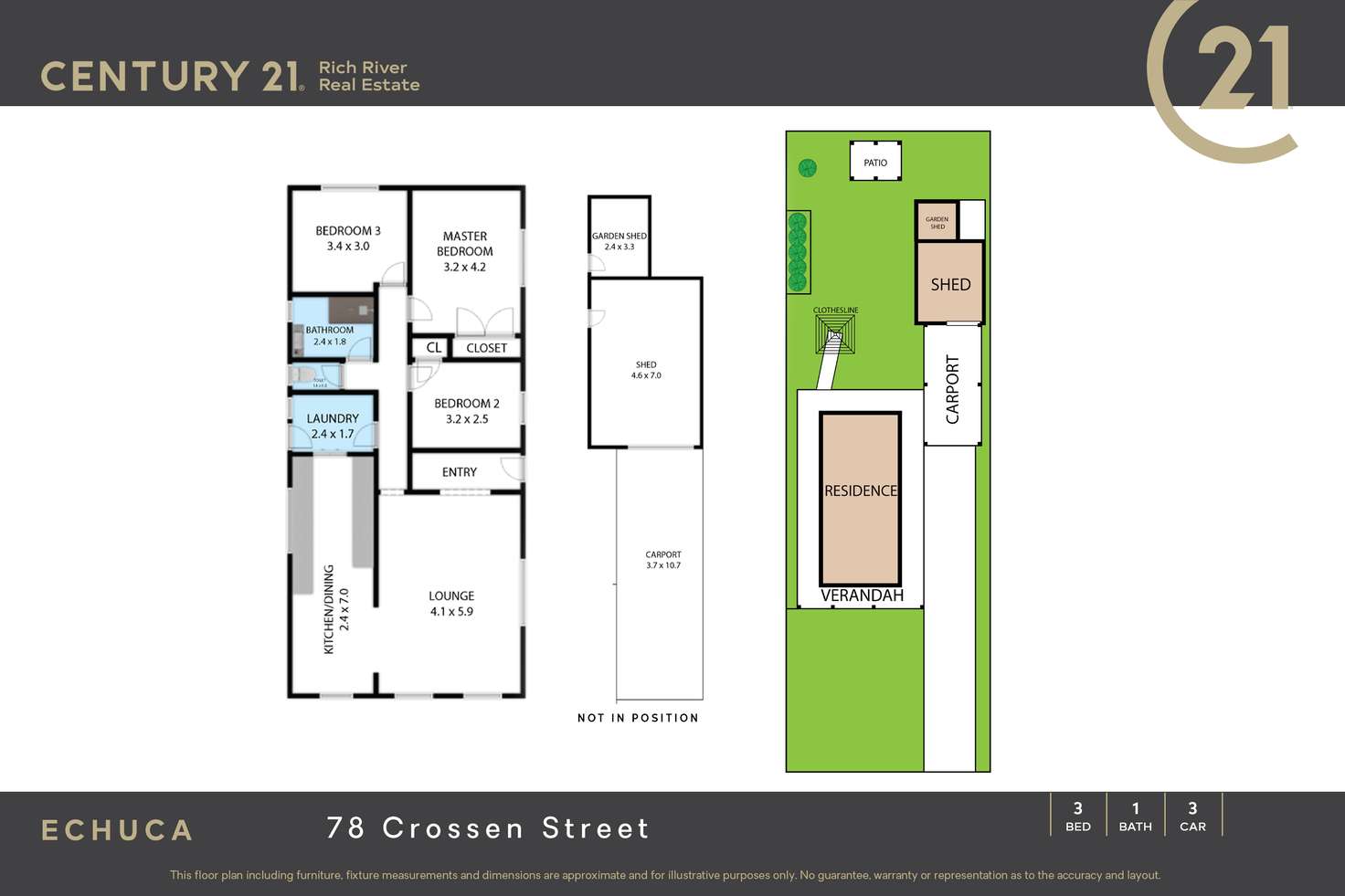 Floorplan of Homely house listing, 78 Crossen Street, Echuca VIC 3564