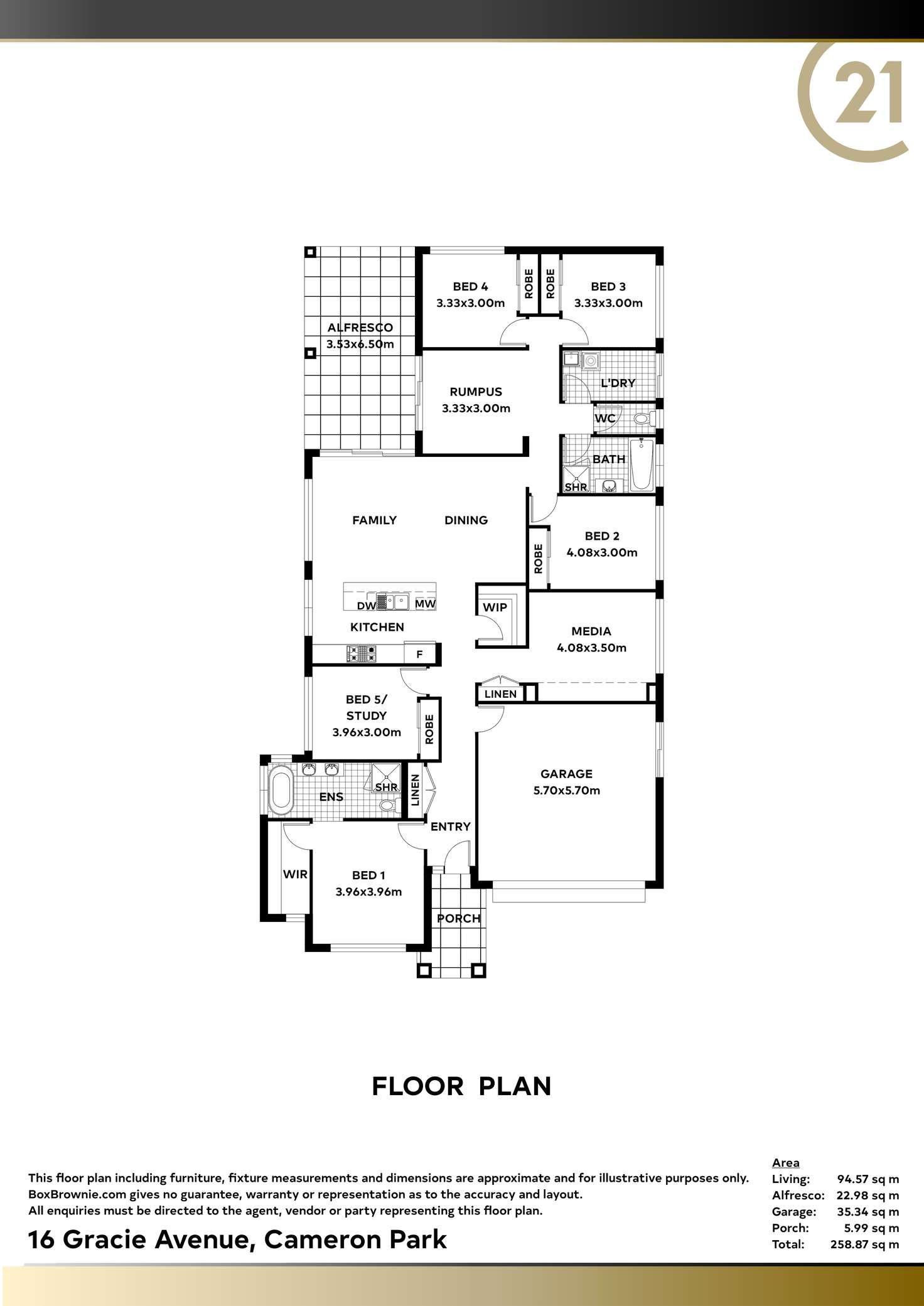 Floorplan of Homely house listing, 16 Gracie Avenue, Cameron Park NSW 2285