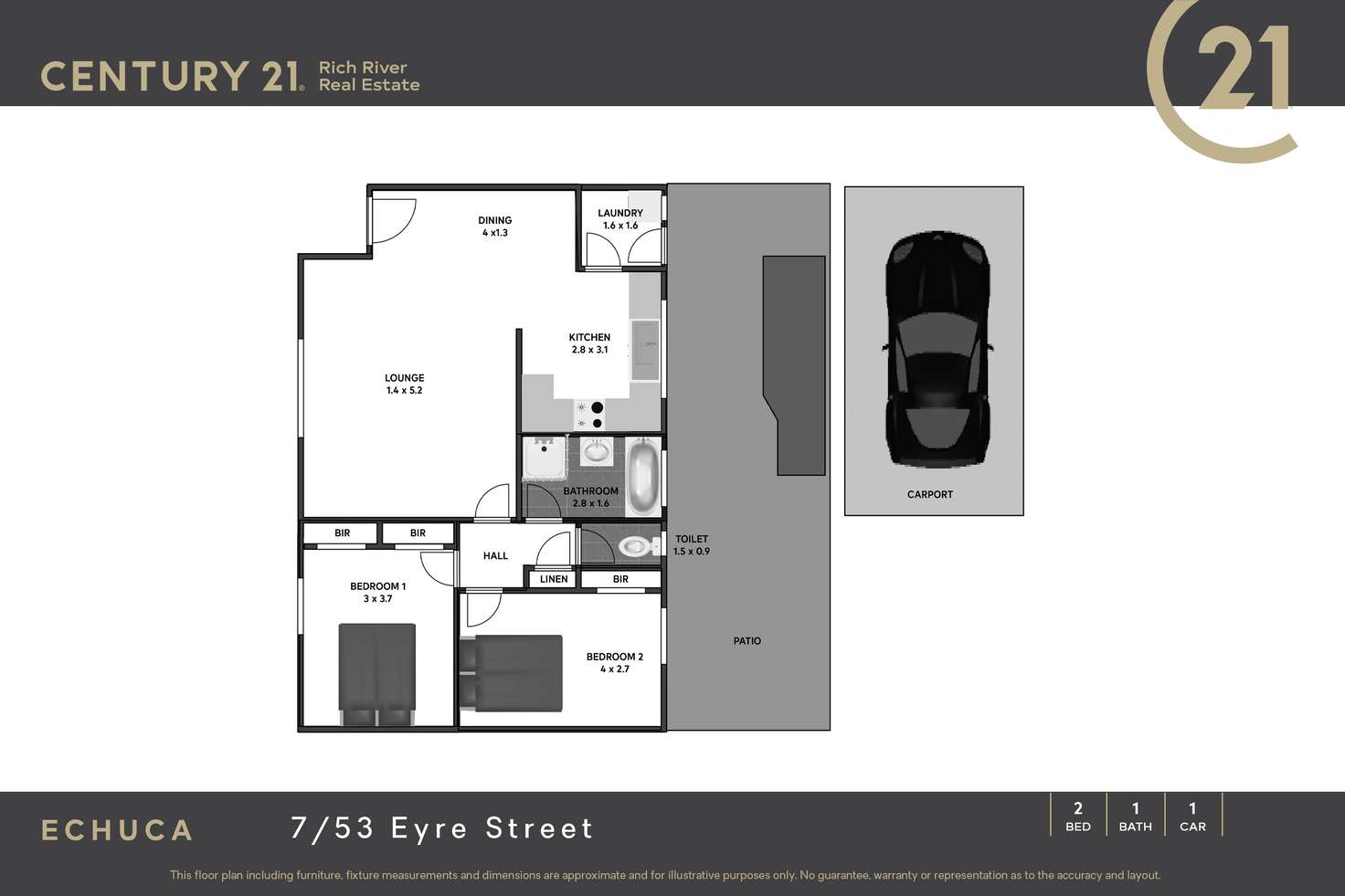Floorplan of Homely house listing, 7/53 Eyre Street, Echuca VIC 3564