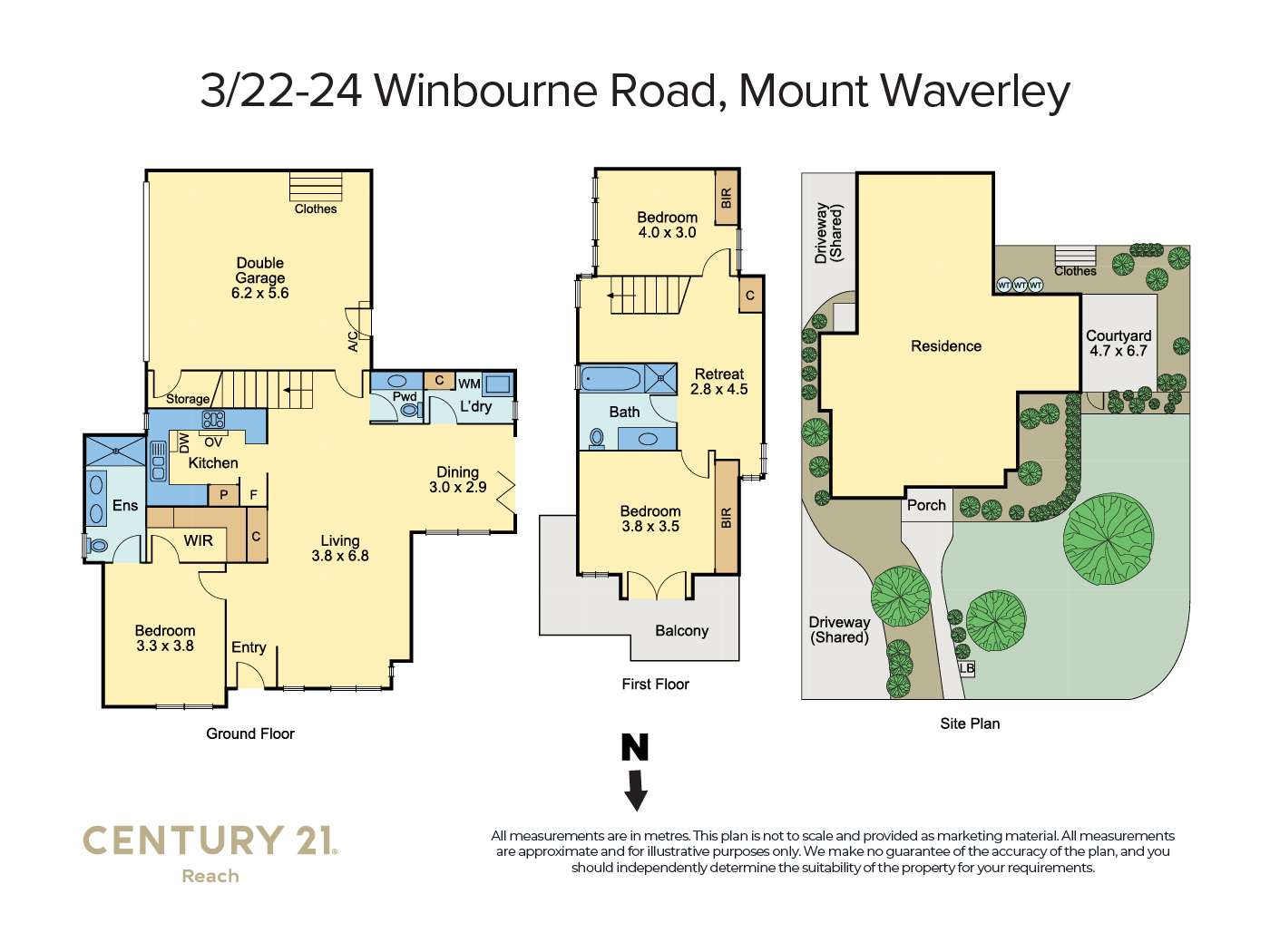 Floorplan of Homely townhouse listing, 3/22-24 Winbourne Road, Mount Waverley VIC 3149