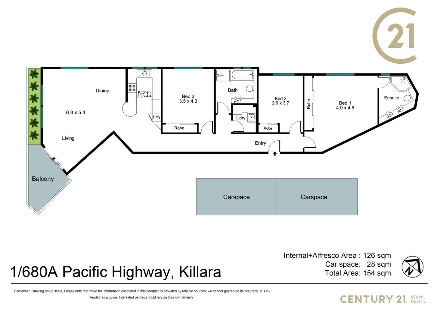 Floorplan of Homely apartment listing, 1/680A Pacific Highway, Killara NSW 2071