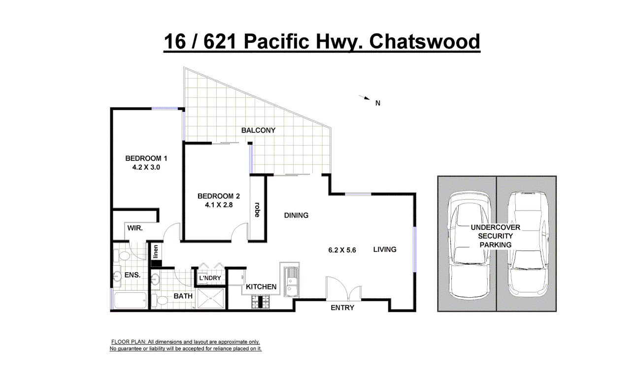 Floorplan of Homely apartment listing, 16/621 Pacific Highway, Chatswood NSW 2067
