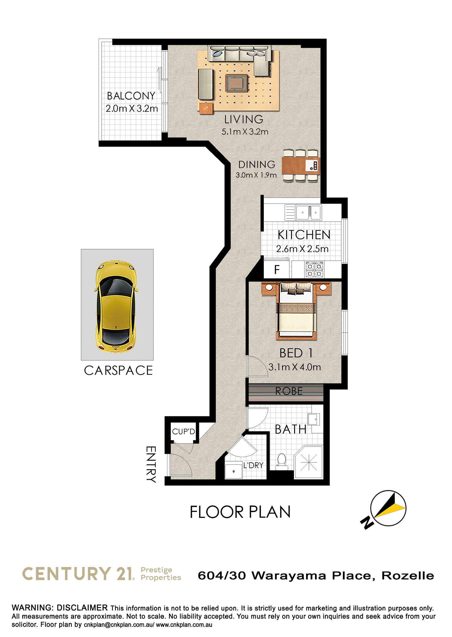 Floorplan of Homely apartment listing, 604/30 Warayama Place, Rozelle NSW 2039