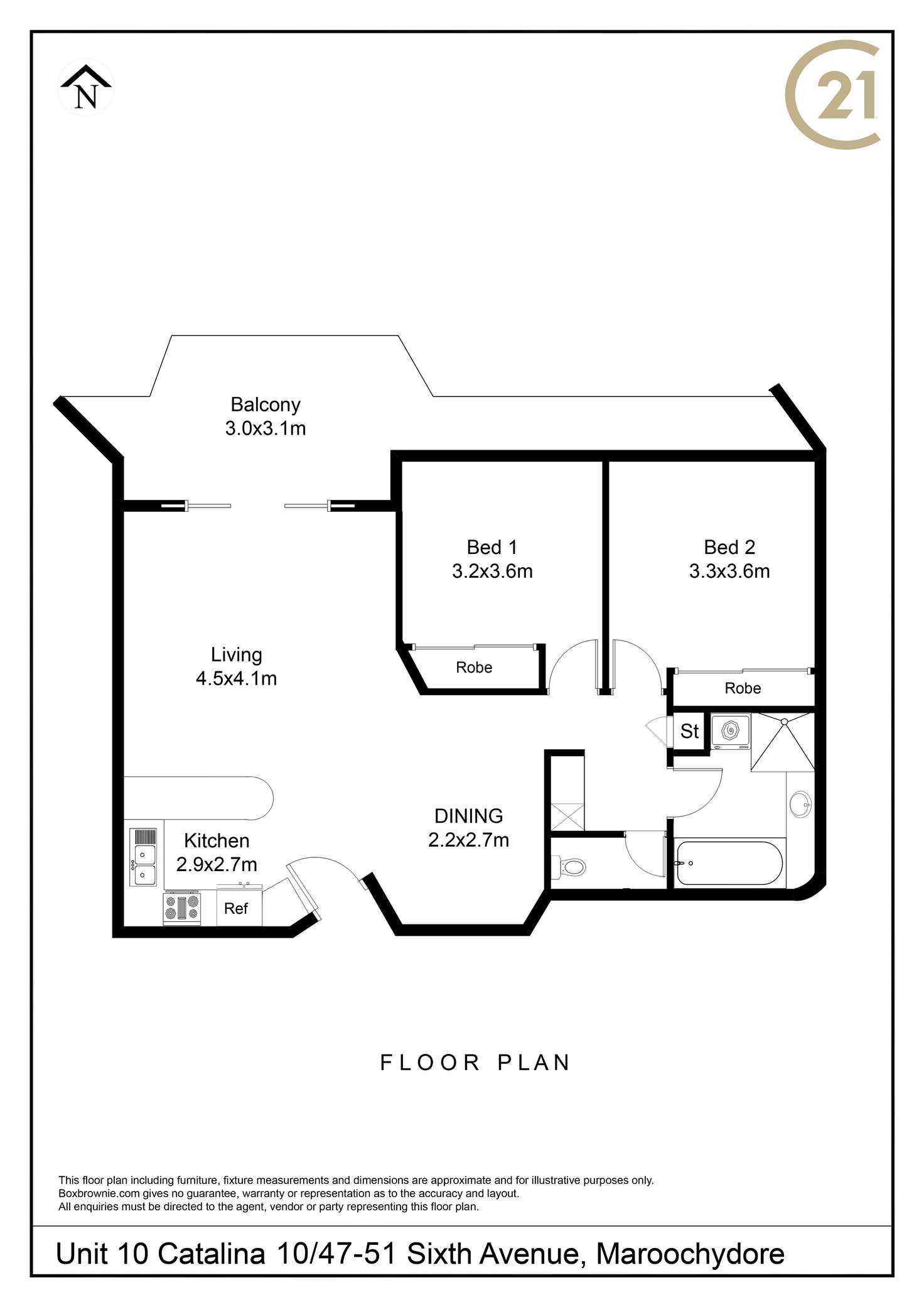 Floorplan of Homely unit listing, 10/47-51 Sixth Avenue, Maroochydore QLD 4558