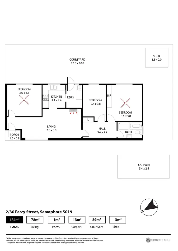 Floorplan of Homely unit listing, 2/30 Percy Street, Semaphore SA 5019