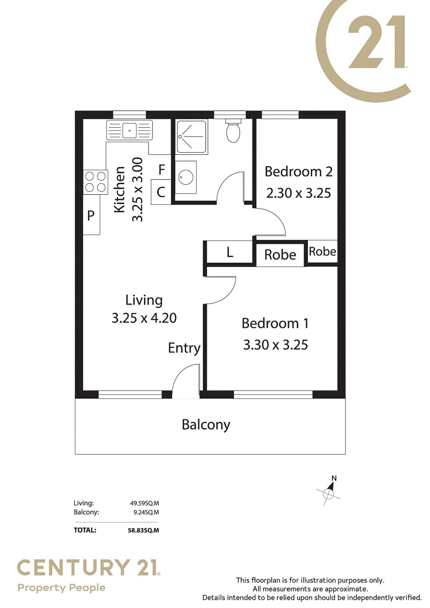 Floorplan of Homely unit listing, 9/36 Sturt Street, Glenelg North SA 5045