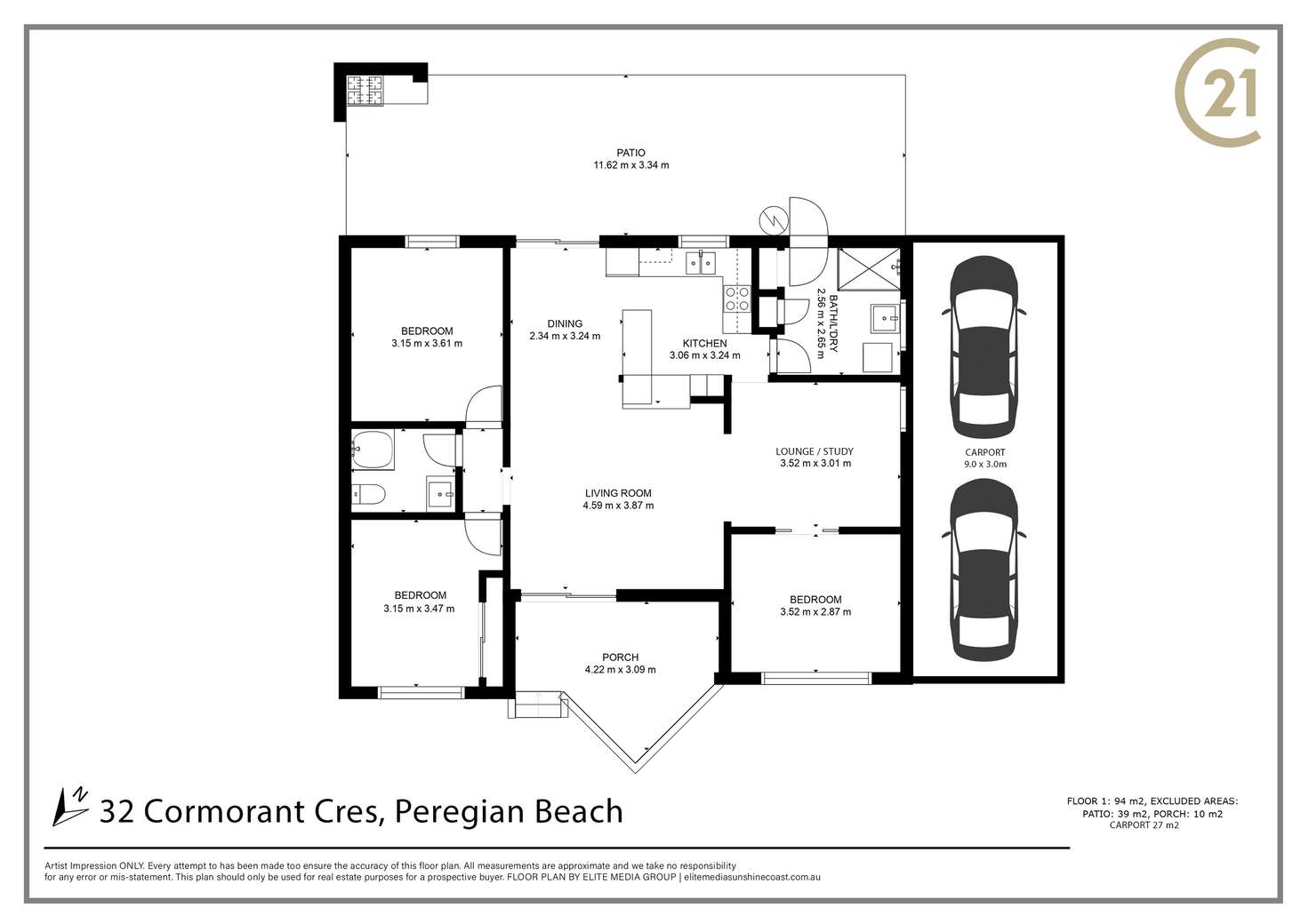 Floorplan of Homely house listing, 32 Cormorant Crescent, Peregian Beach QLD 4573