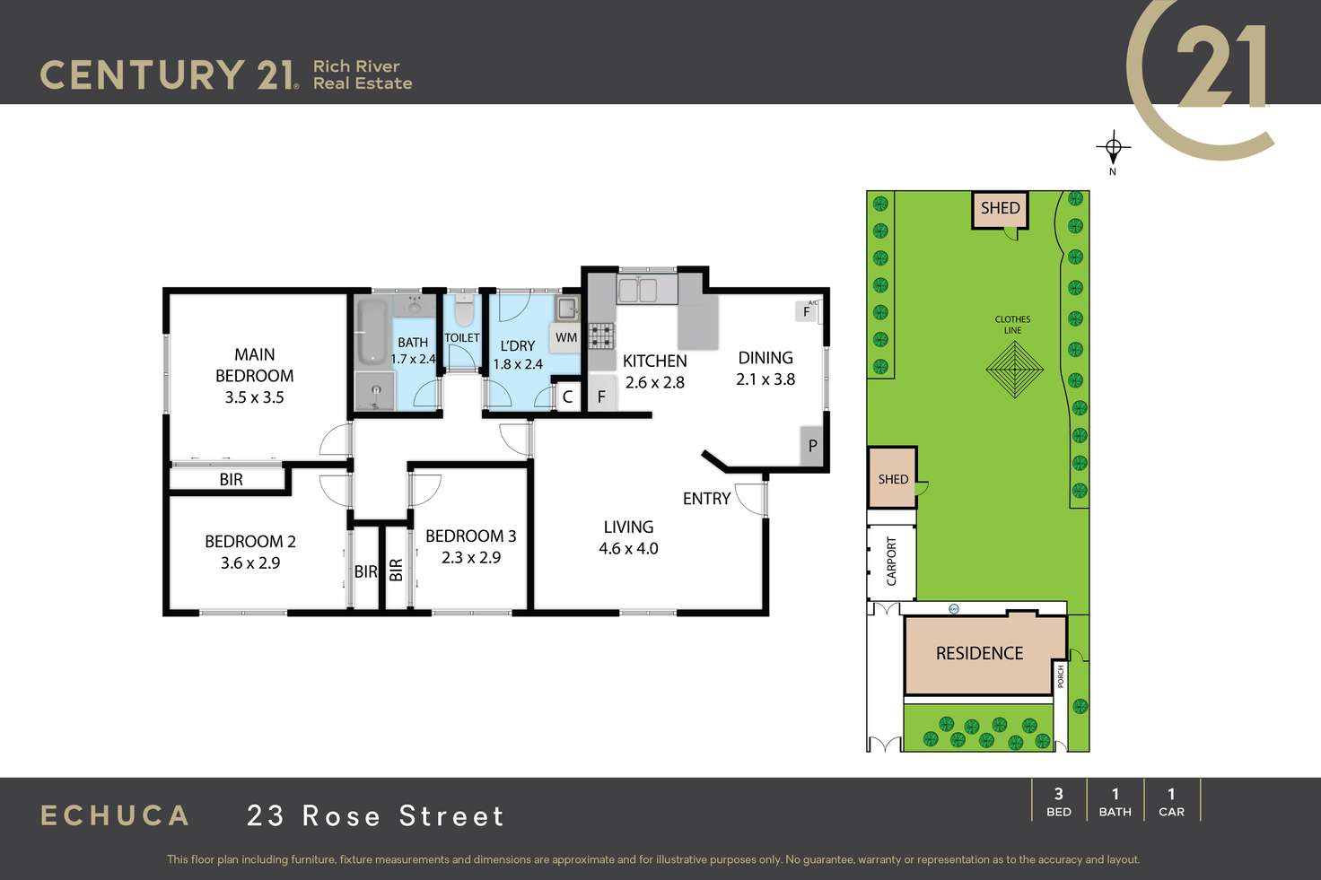 Floorplan of Homely house listing, 23 Rose Street, Echuca VIC 3564